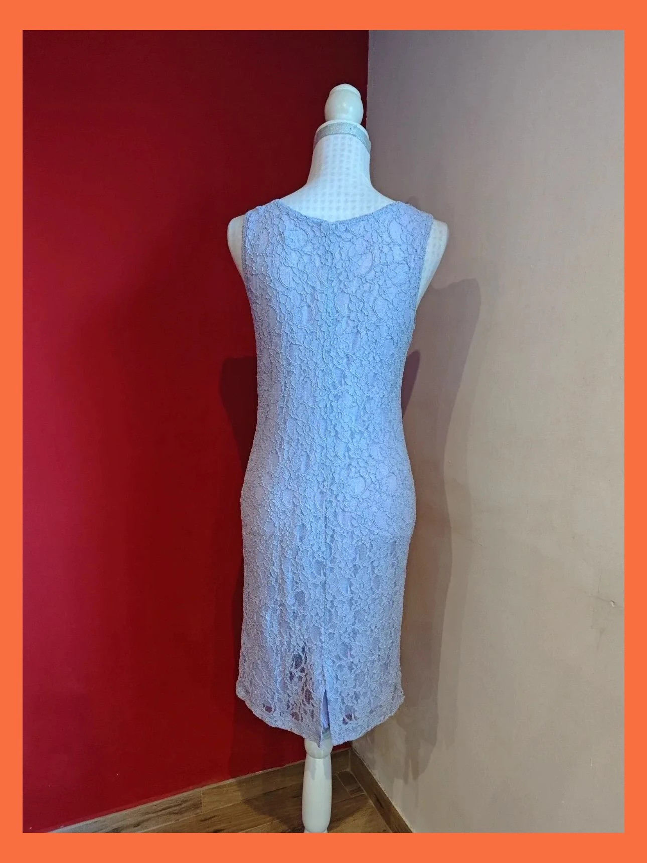 🌺Vestido entallado de blonda elástica lila. Forrado – Torero – taille XL / 42 / 14 4