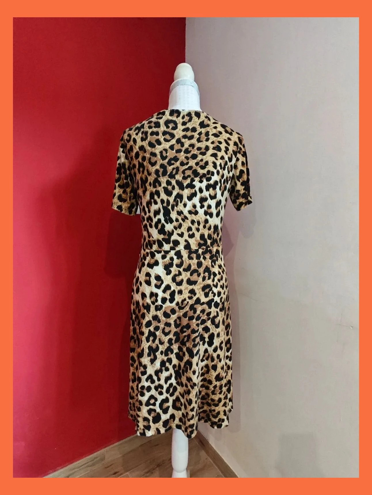 🌺 Estiloso vestido estampado animal print con lazo nudo en cintura delantera – taille L / 40 / 12 5