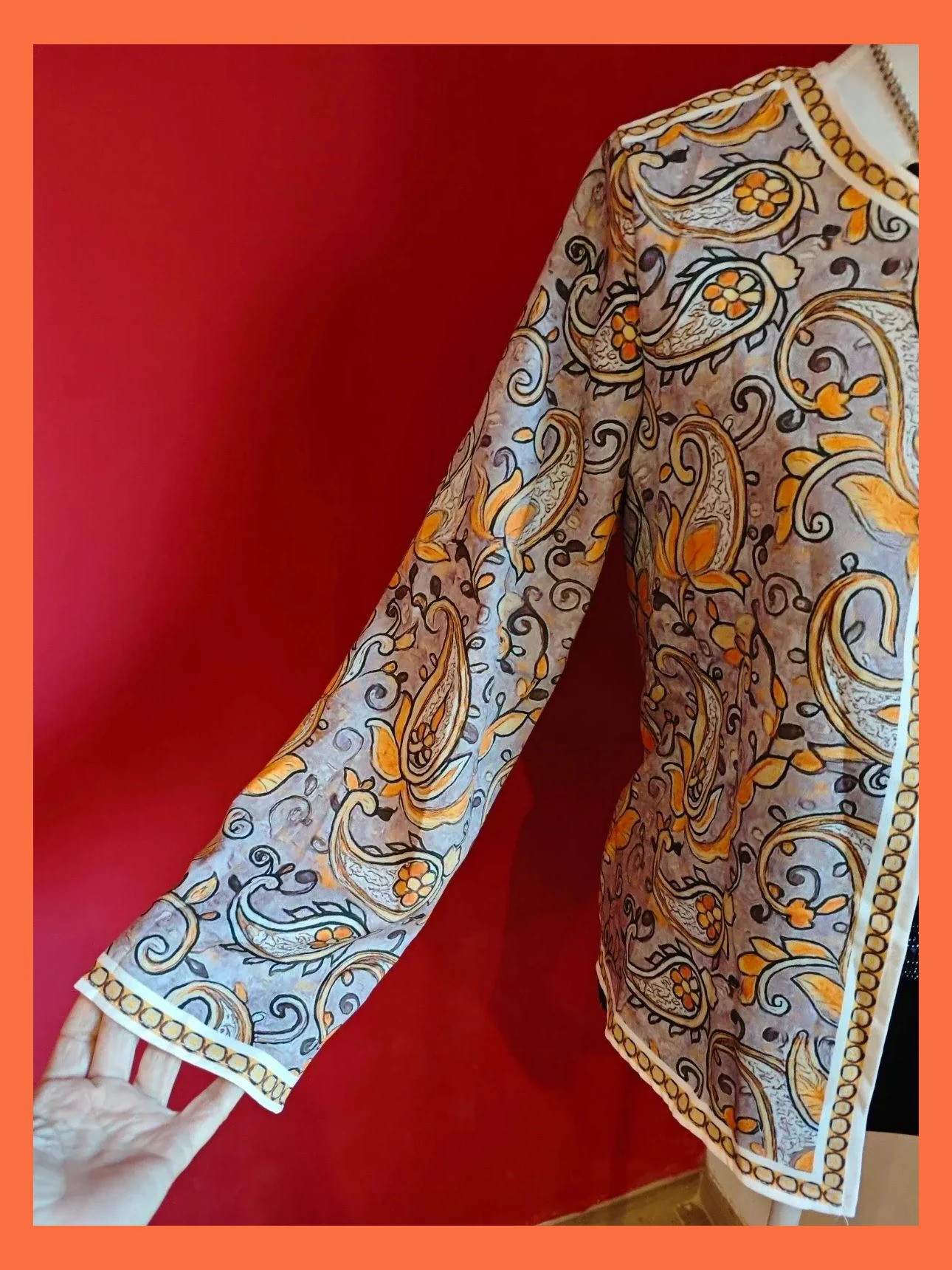 🌺 Bonita blazer de tela fina con estampado floral tonos tierra – boutique local – taille XL / 42 / 14 5