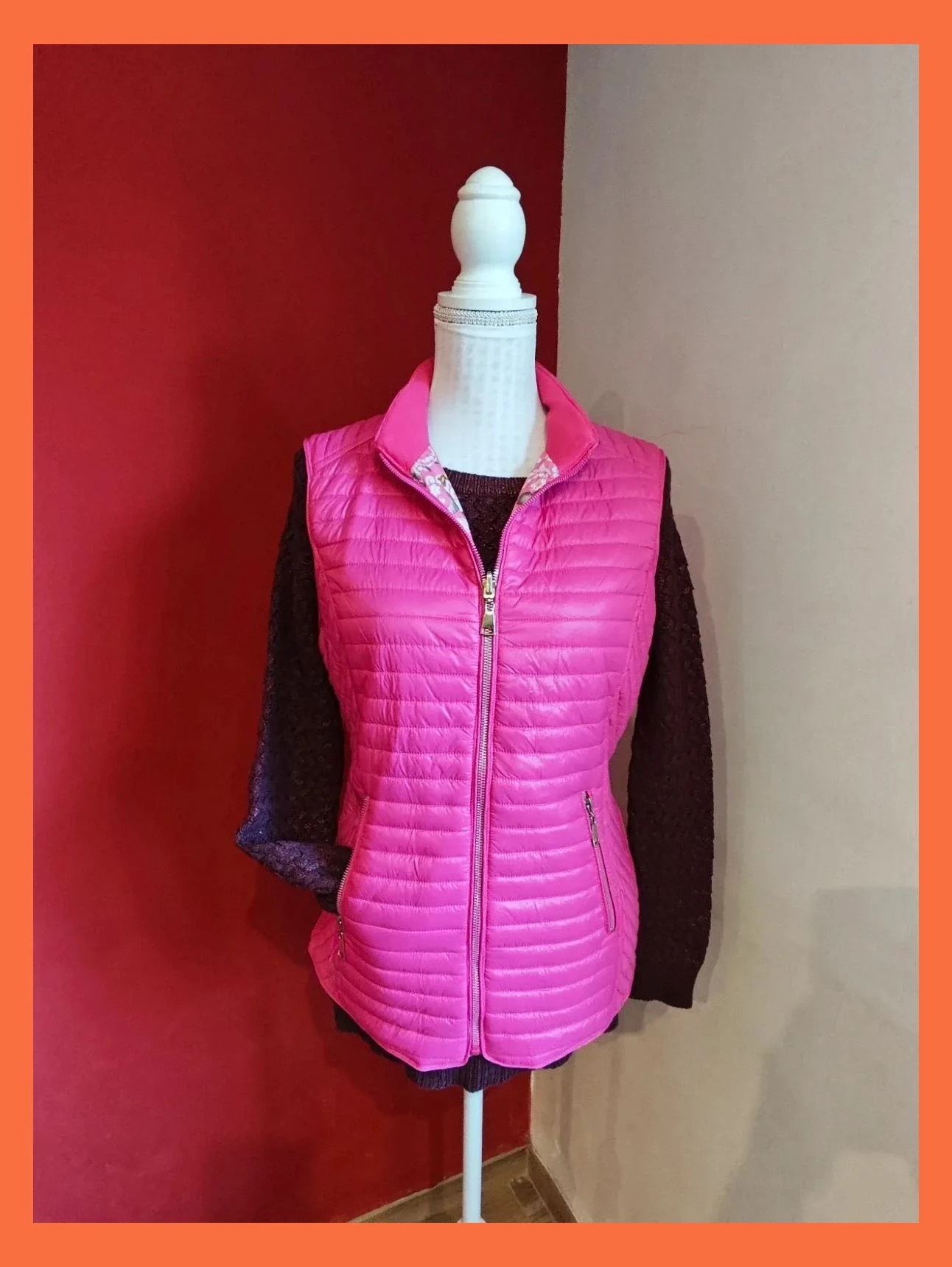 🌺 Cómodo y práctico chaleco acolchado reversible – Wen Ni – taille XL / 42 / 14 2