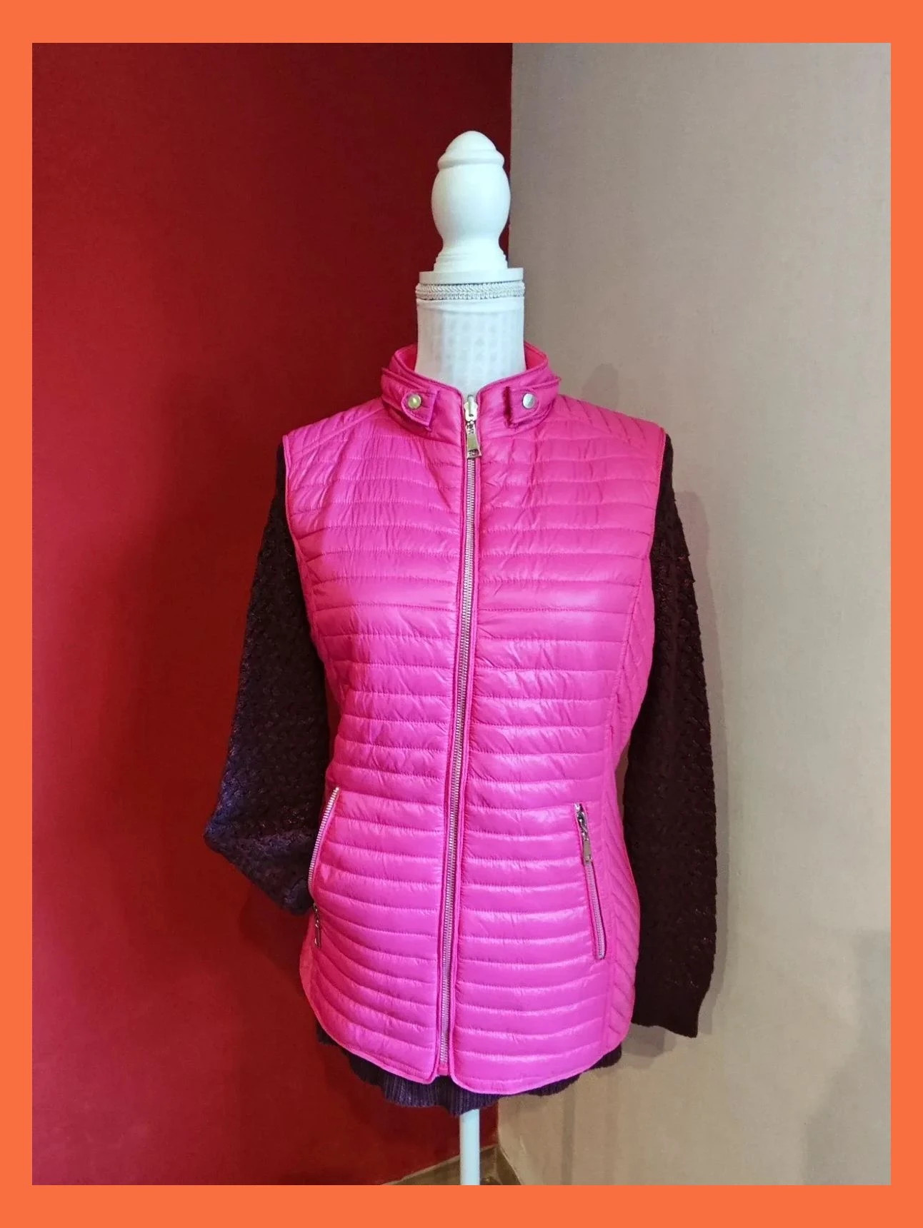 🌺 Cómodo y práctico chaleco acolchado reversible – Wen Ni – taille XL / 42 / 14 4