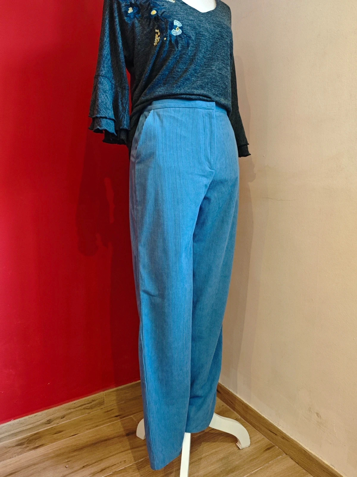 🌺 Elegante pantalón de pana azul, de Sfera – Sfera Collection – taille M / 38 / 10 2