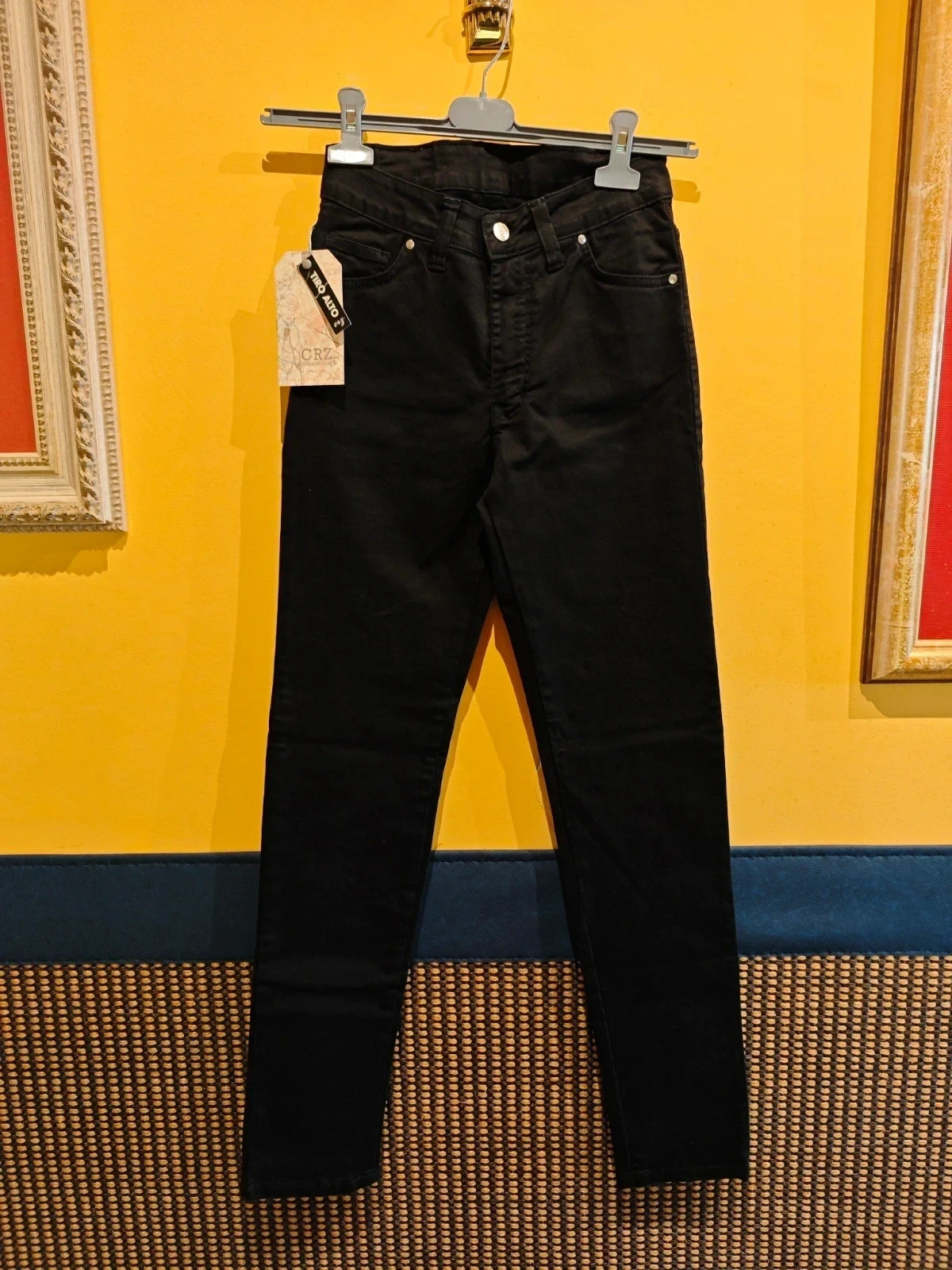🌺 Cómodo pantalón pitillo negro de algodón y licra, talla 38 – CRZ jeans – taille M / 38 / 10 2