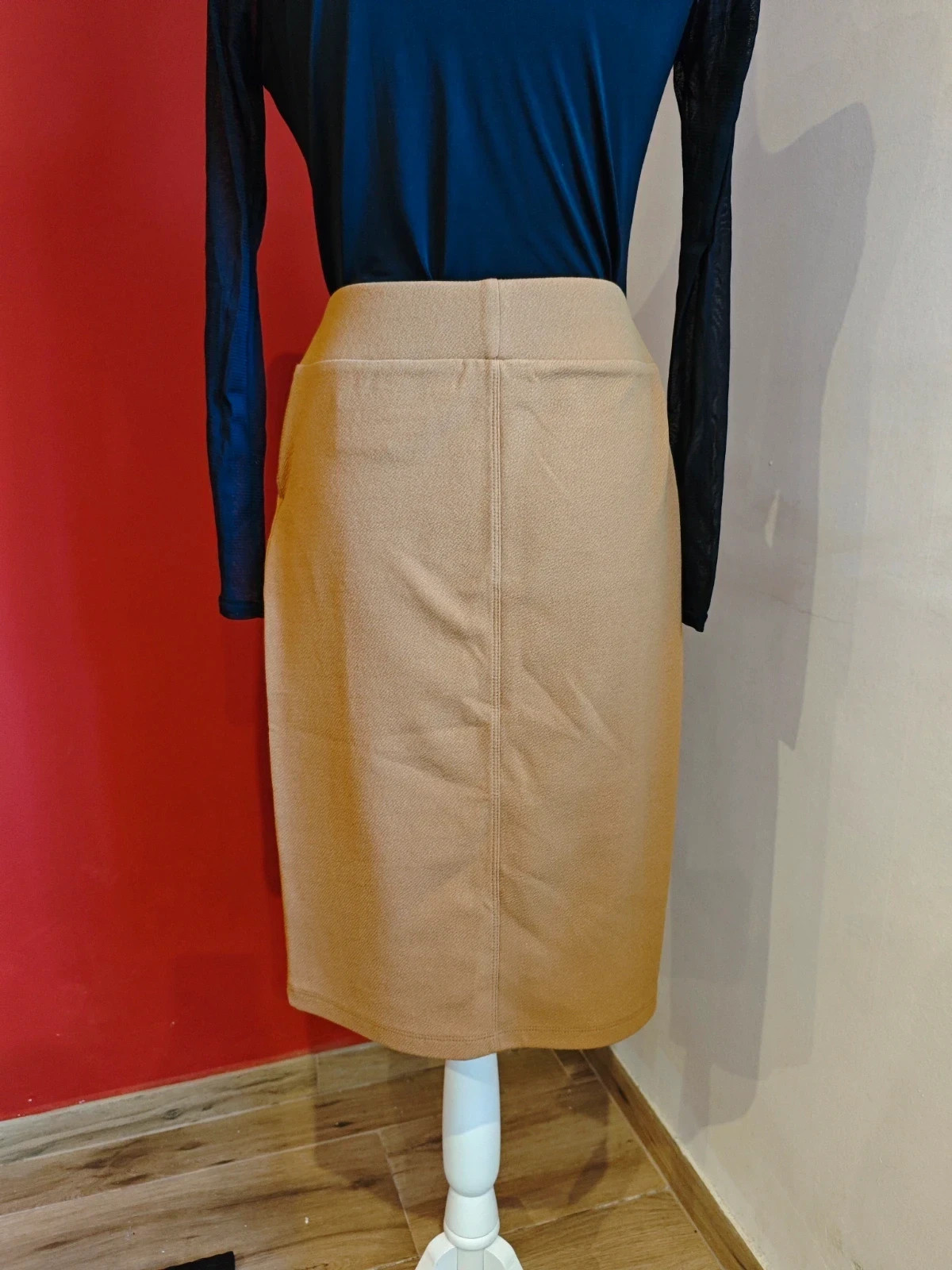 🌺Falda de punto fino elástico color mostaza – Yessica – taille XS / 34 / 6 3