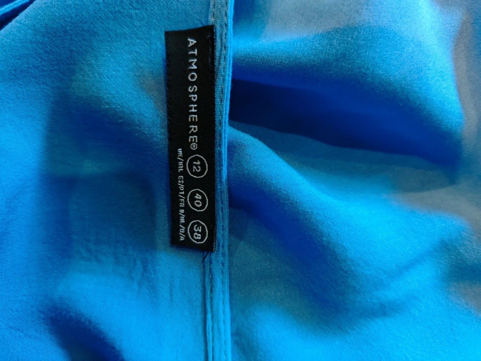 🌺Camisa básica azul con mangas ajustables, talla L – Atmosphere – taille L / 40 / 12 5