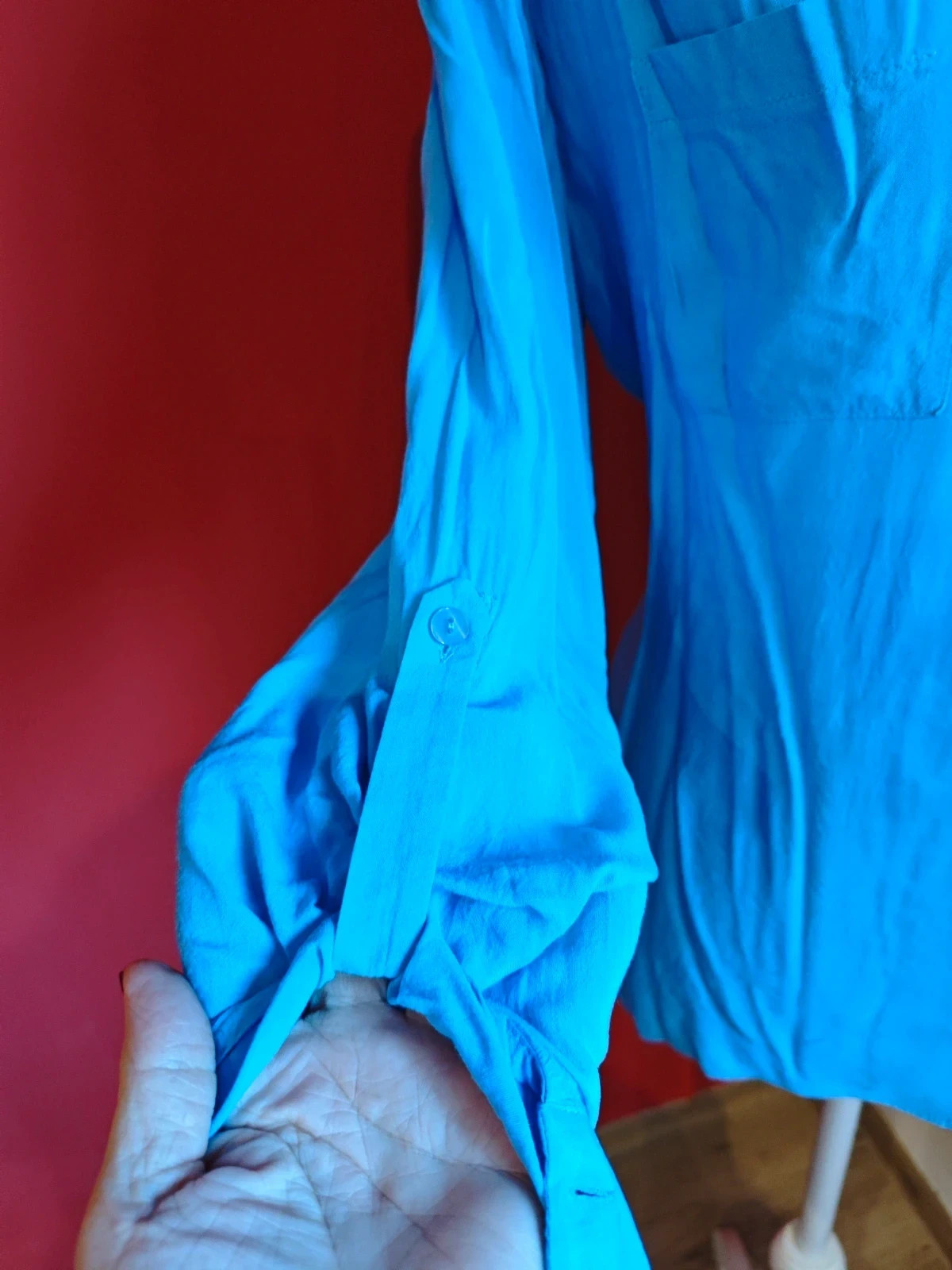🌺Camisa básica azul con mangas ajustables, talla L – Atmosphere – taille L / 40 / 12 3