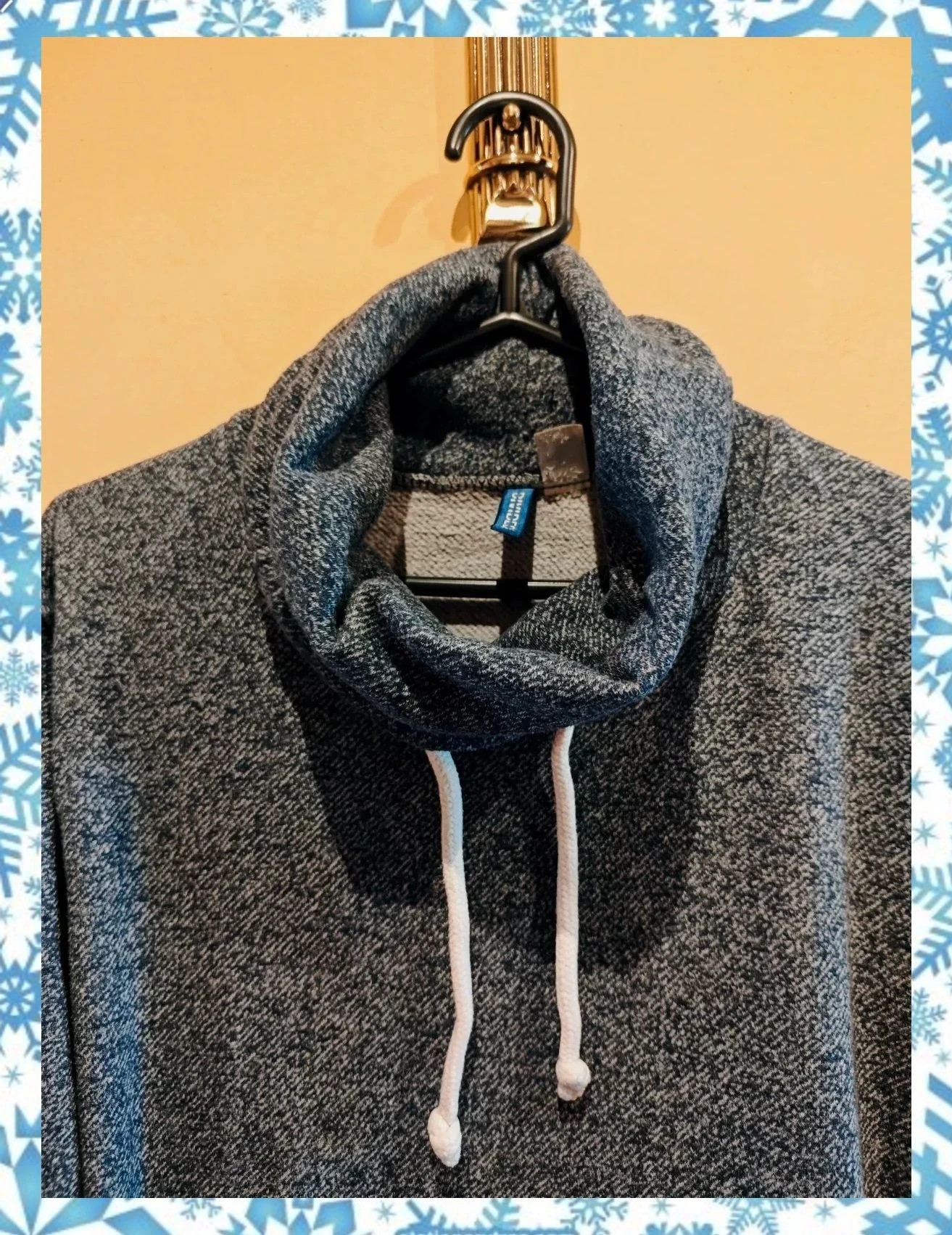 🌺 Sudadera 50% algodón jaspeado azul y blanco con cuello doblado – Divided – taille XXL 3