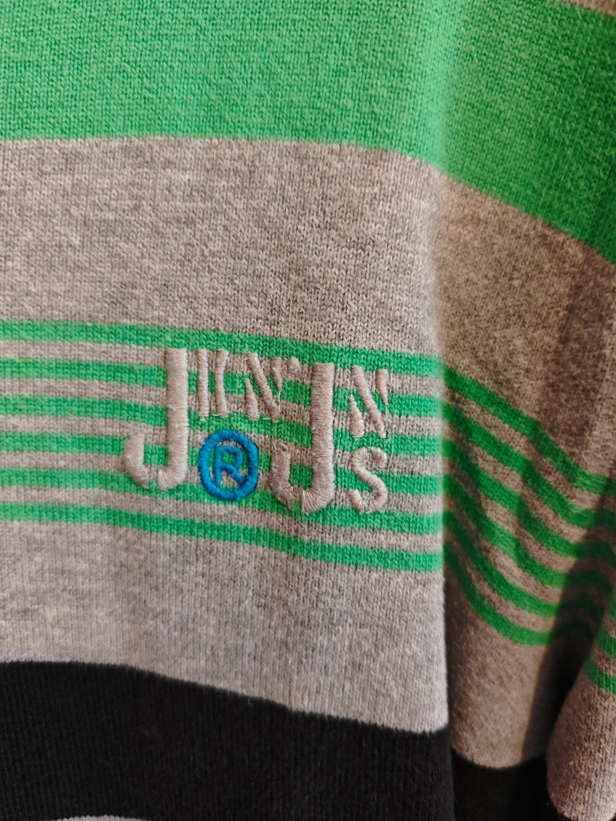 🌺 Jersey de algodón gris con rayas negras y verde, de Jack&Jones – Jack & Jones – taille L 3