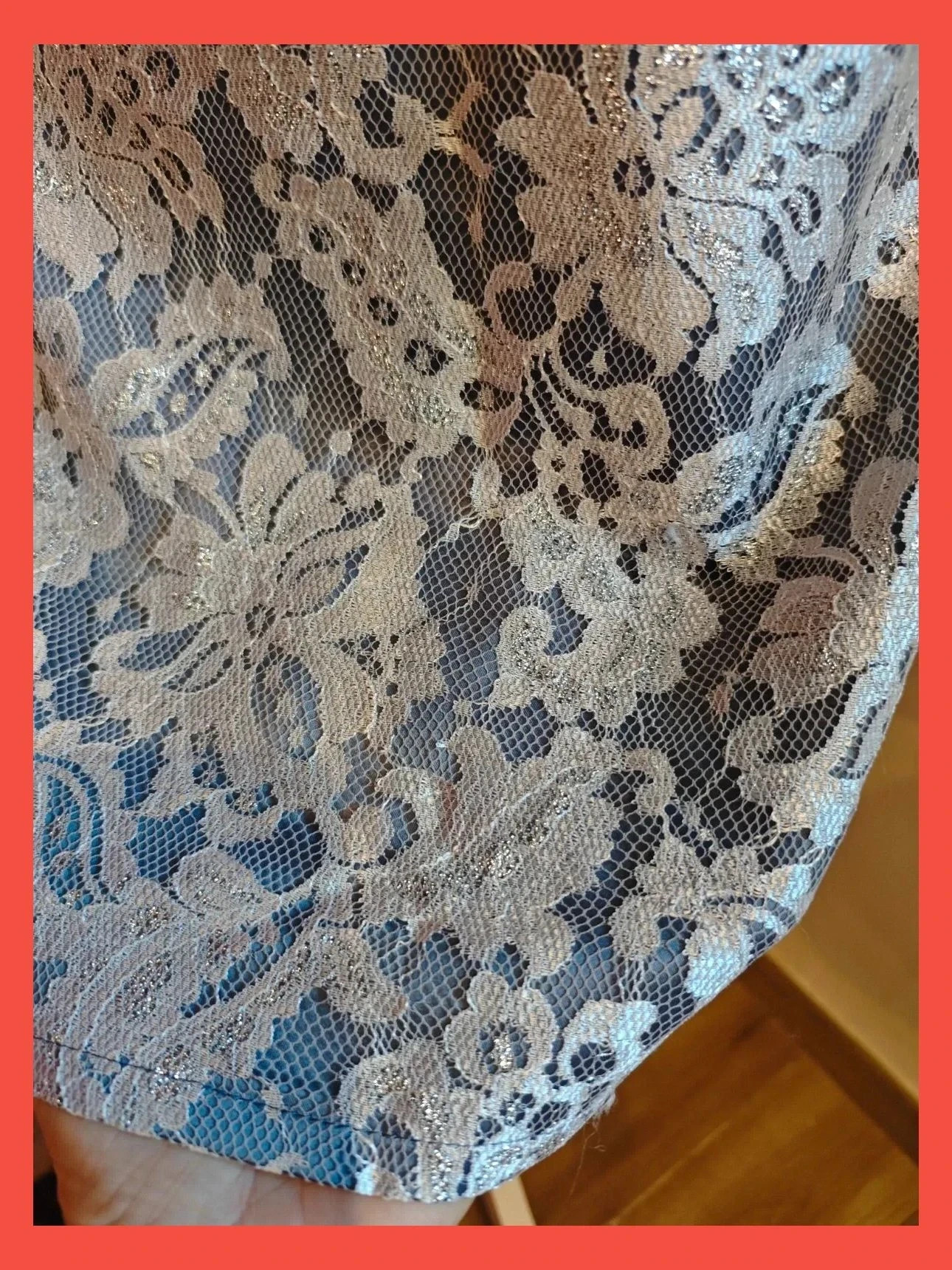 🌺 Precioso vestido de blonda plateada con brillos – El Corte Inglés – taille L / 40 / 12 4