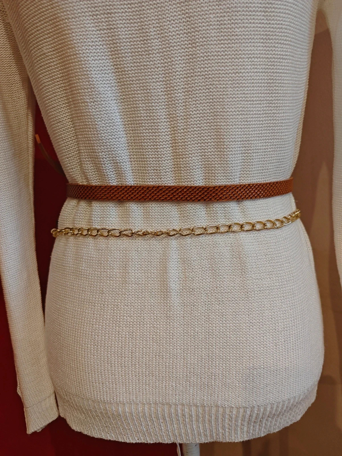🌺Dos cinturones finos – Vintage Dressing – taille 95 cm 5