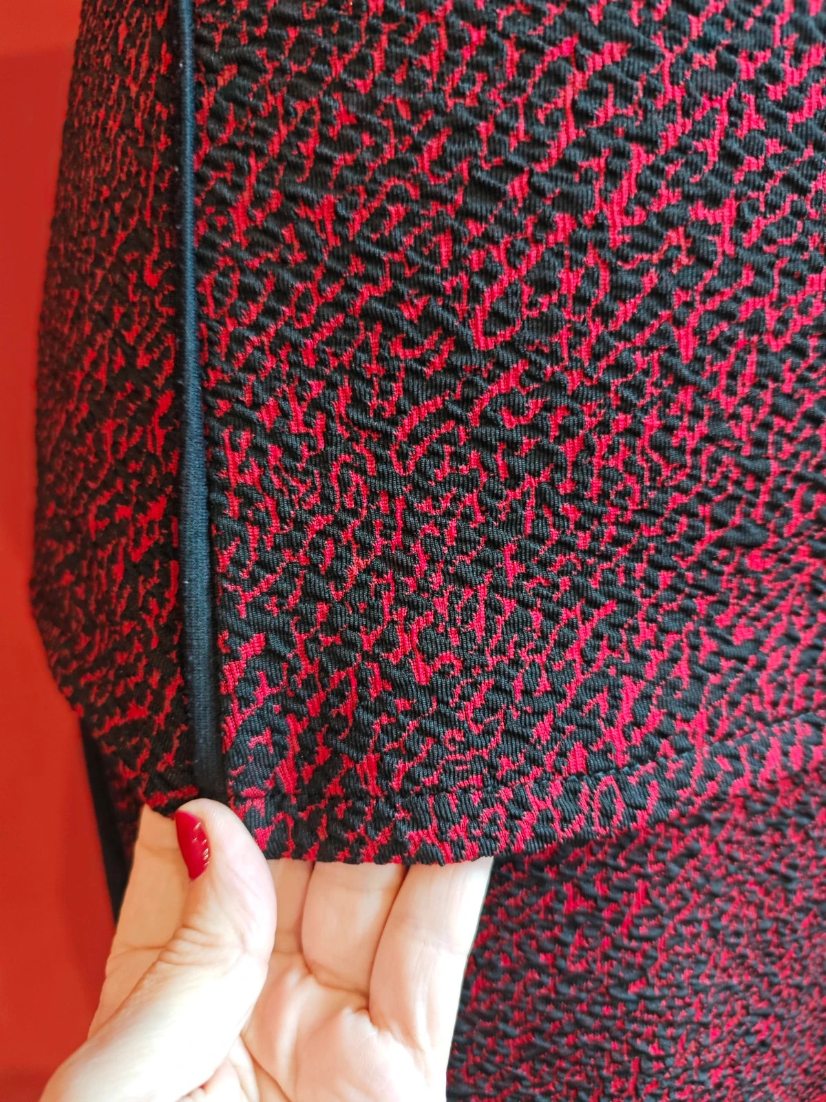 🌺 Bonito conjunto vintage de top y falda negro y rojo, de Trucco, talla L – Trucco – taille L / 40 / 12 5