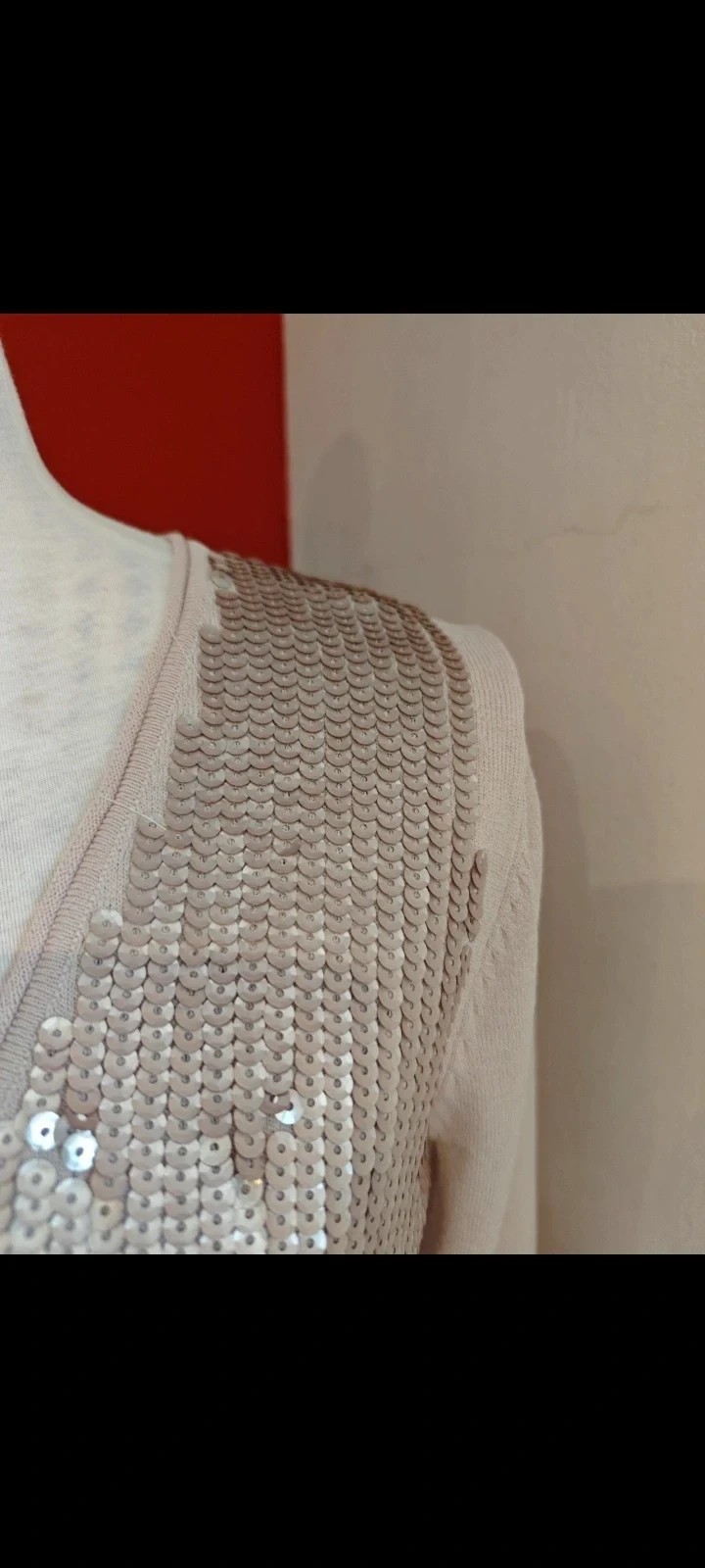 🌺 Bonito Jersey fino rosa con lentejuelas delante, de Mango – Mango – taille L / 40 / 12 4