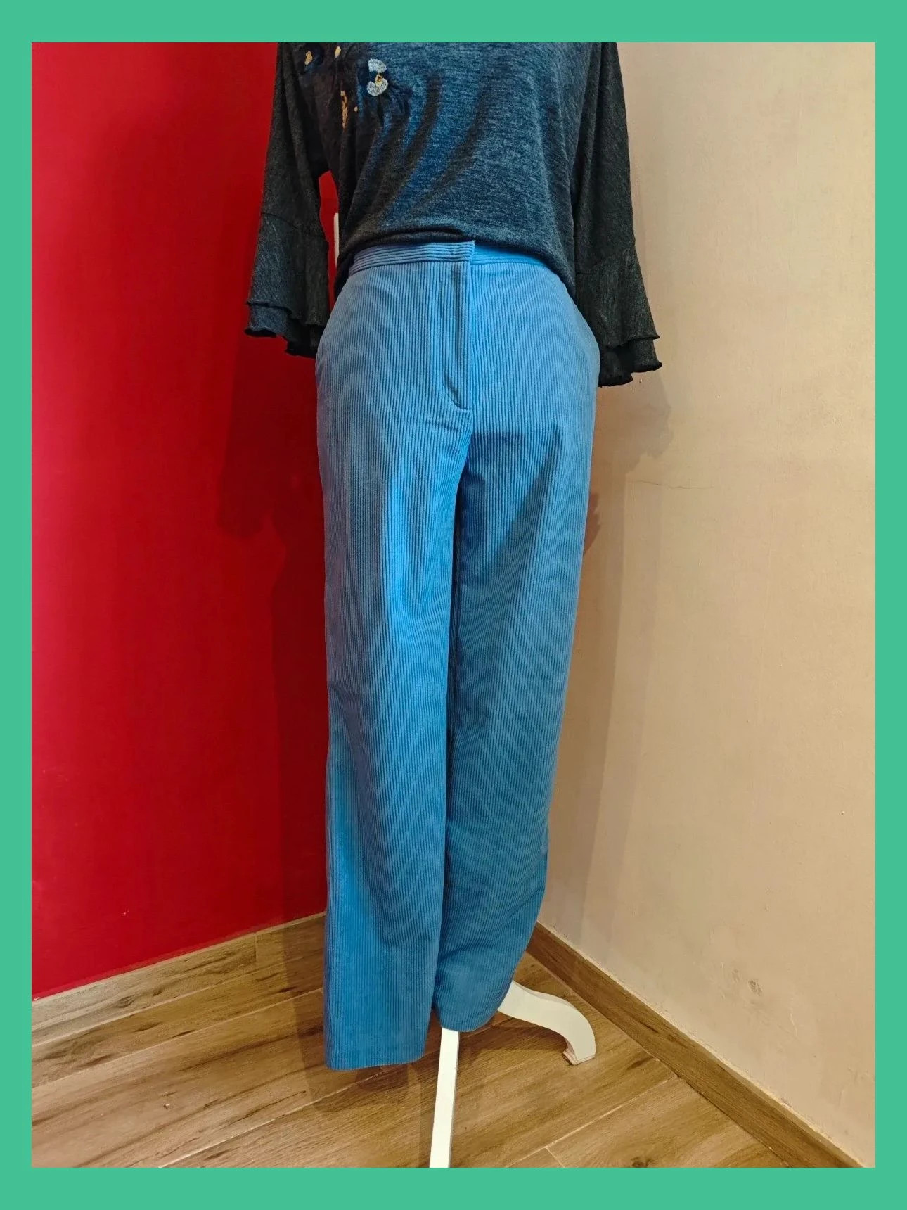 🌺Pantalón de vest6de pana azul, de Sfera – Sfera Collection – taille M / 38 / 10 2