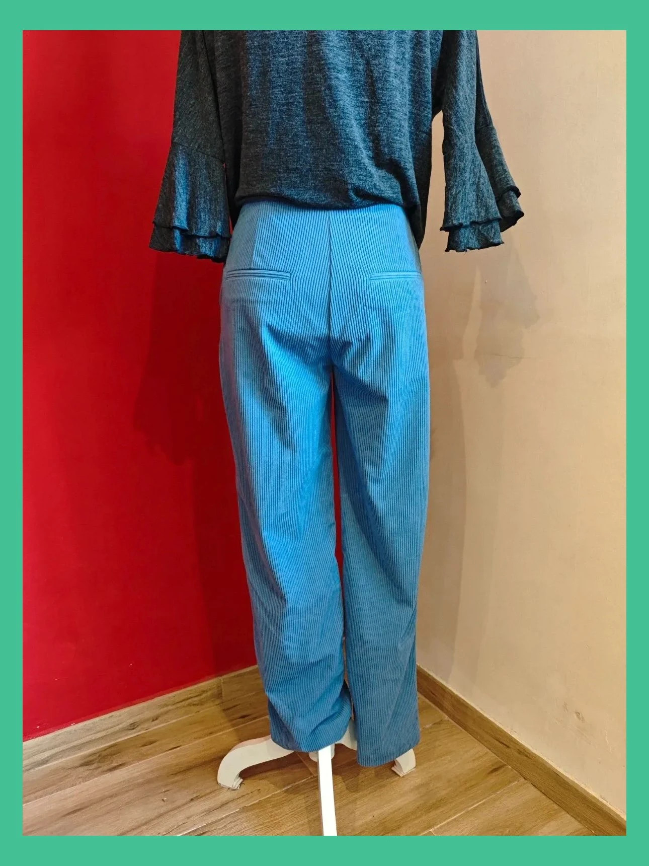 🌺Pantalón de vest6de pana azul, de Sfera – Sfera Collection – taille M / 38 / 10 5