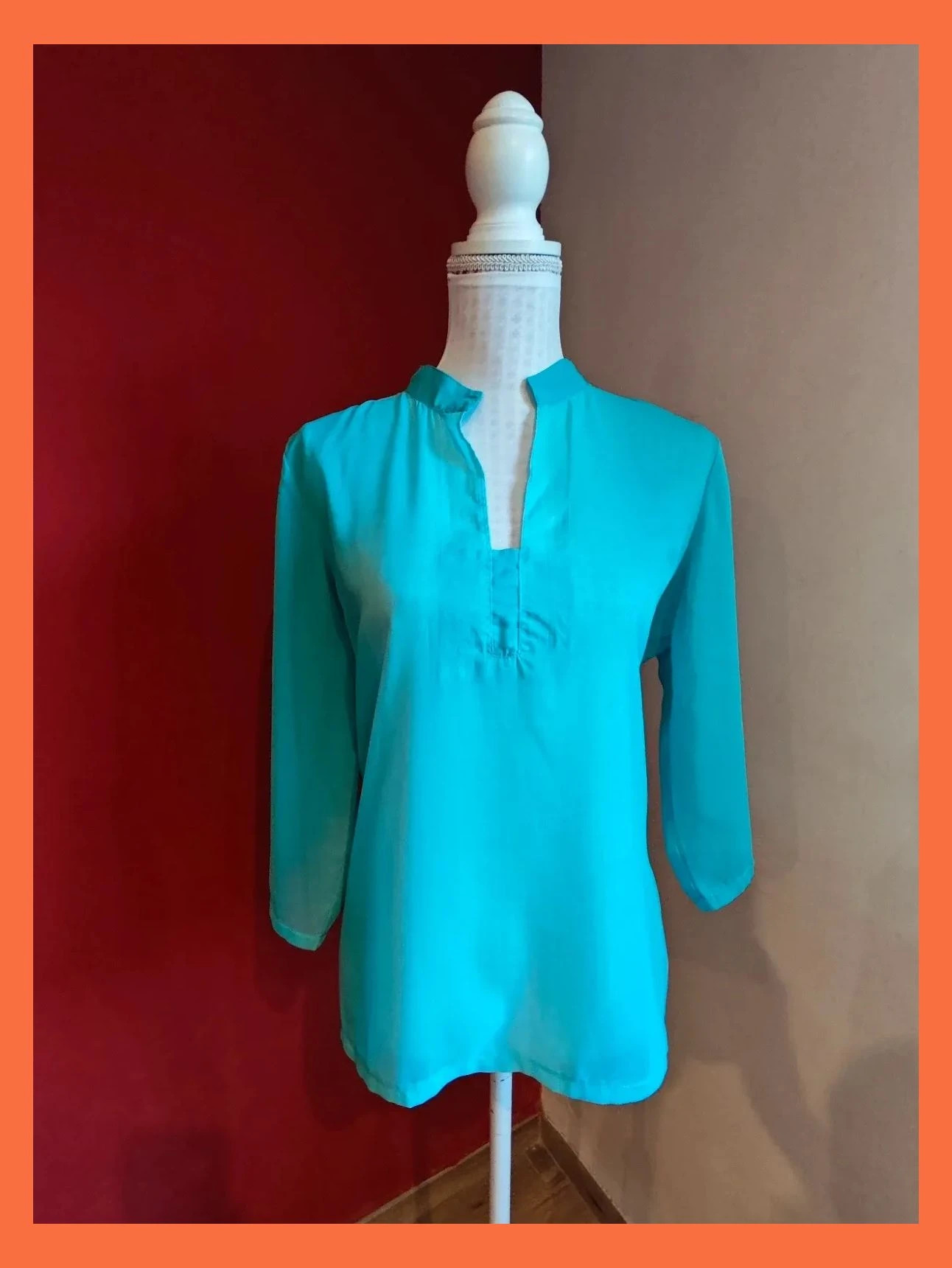 🌺Blusa de gasa azul semitransparente efecto degradado – Mysaki Yuki – taille XL / 42 / 14 2