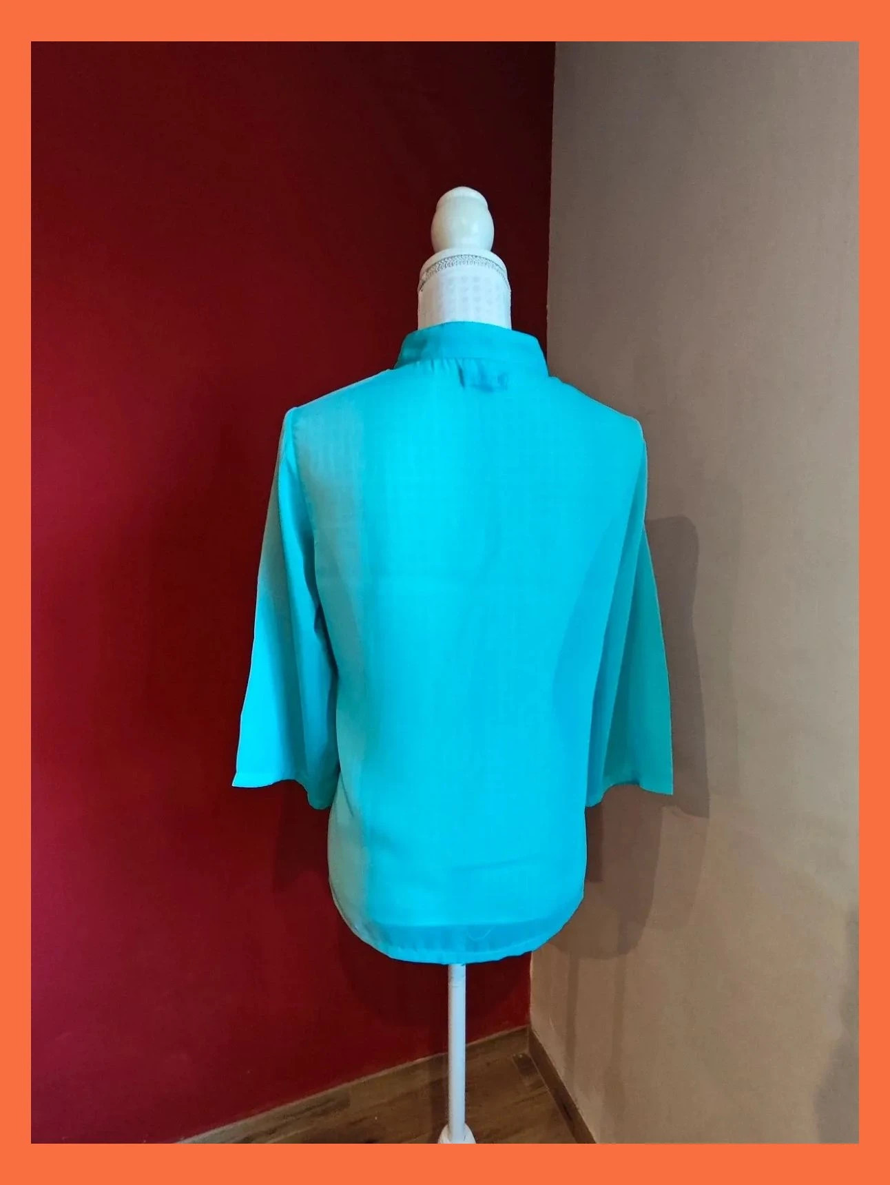 🌺Blusa de gasa azul semitransparente efecto degradado – Mysaki Yuki – taille XL / 42 / 14 5