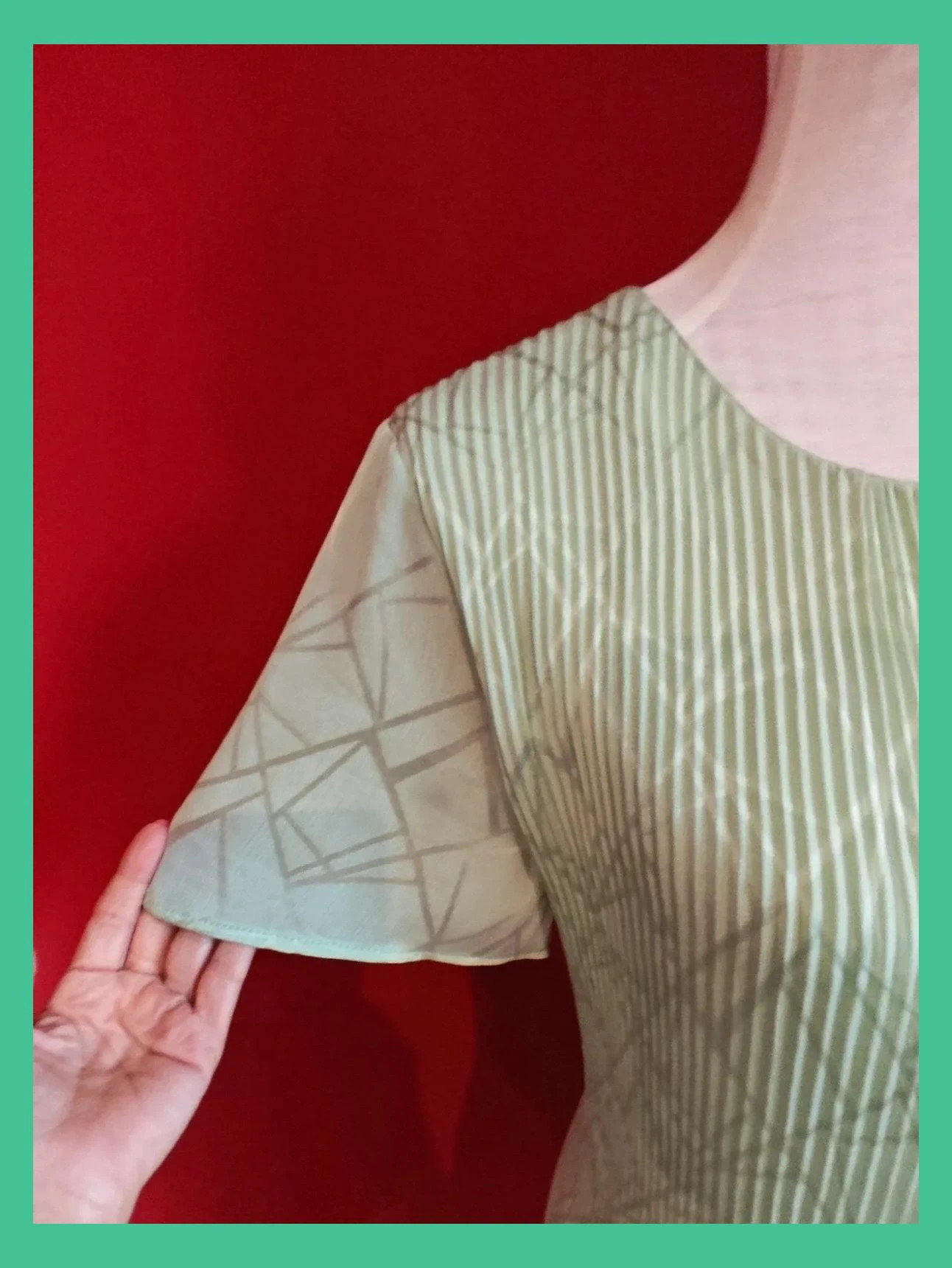🌺 Vestido verde clarito satinado con brillo suave y tela plisadita con tacto sedoso – new zermatt – taille XXL / 44 / 16 4