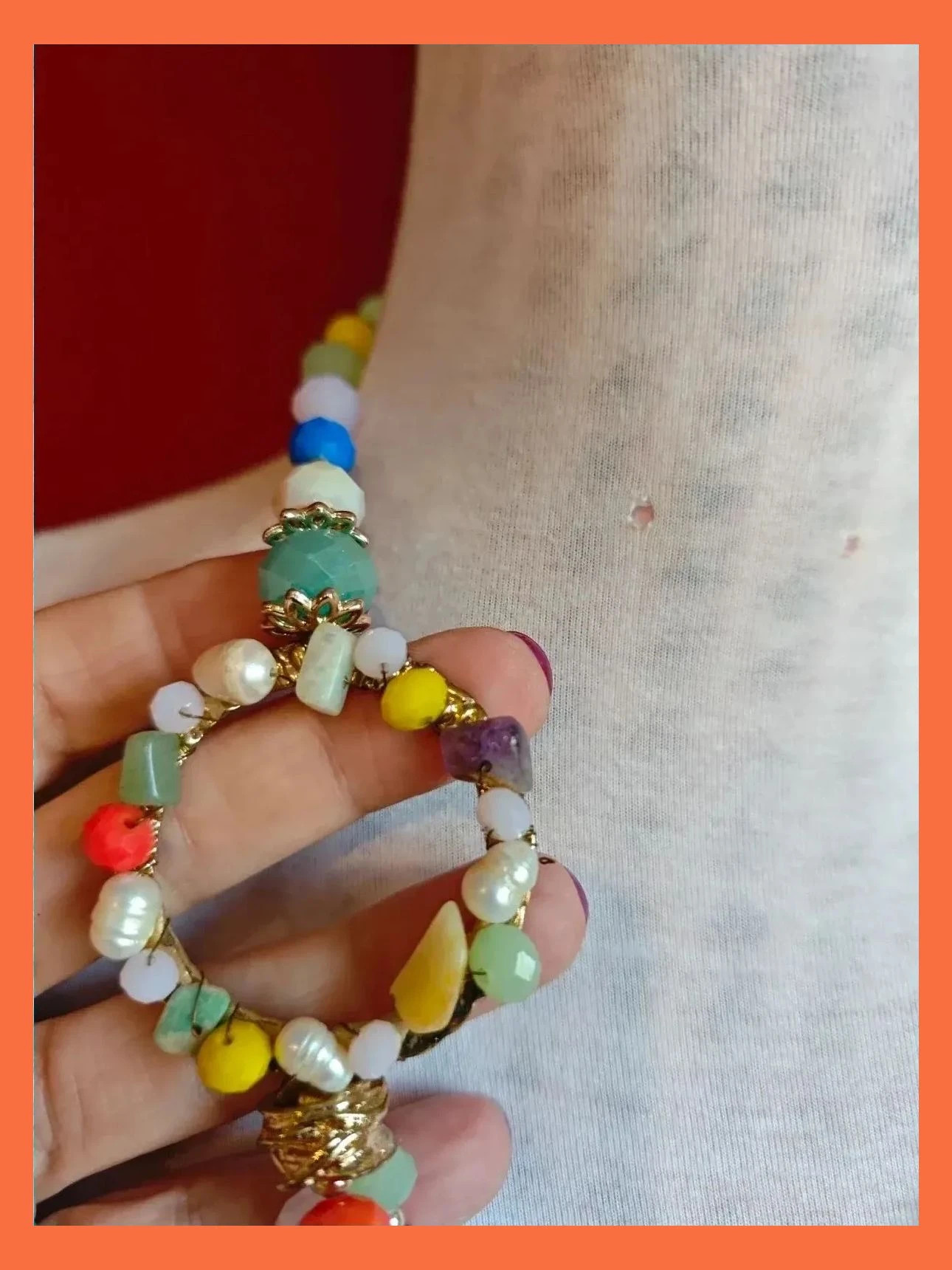 🌺 Precioso conjunto de collar y pulsera con abalorios multicolor – Vintage Dressing 3