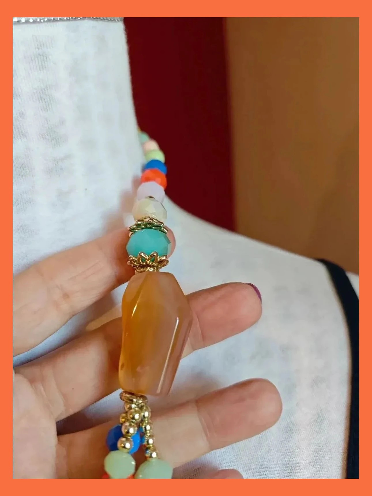 🌺 Precioso conjunto de collar y pulsera con abalorios multicolor – Vintage Dressing 4