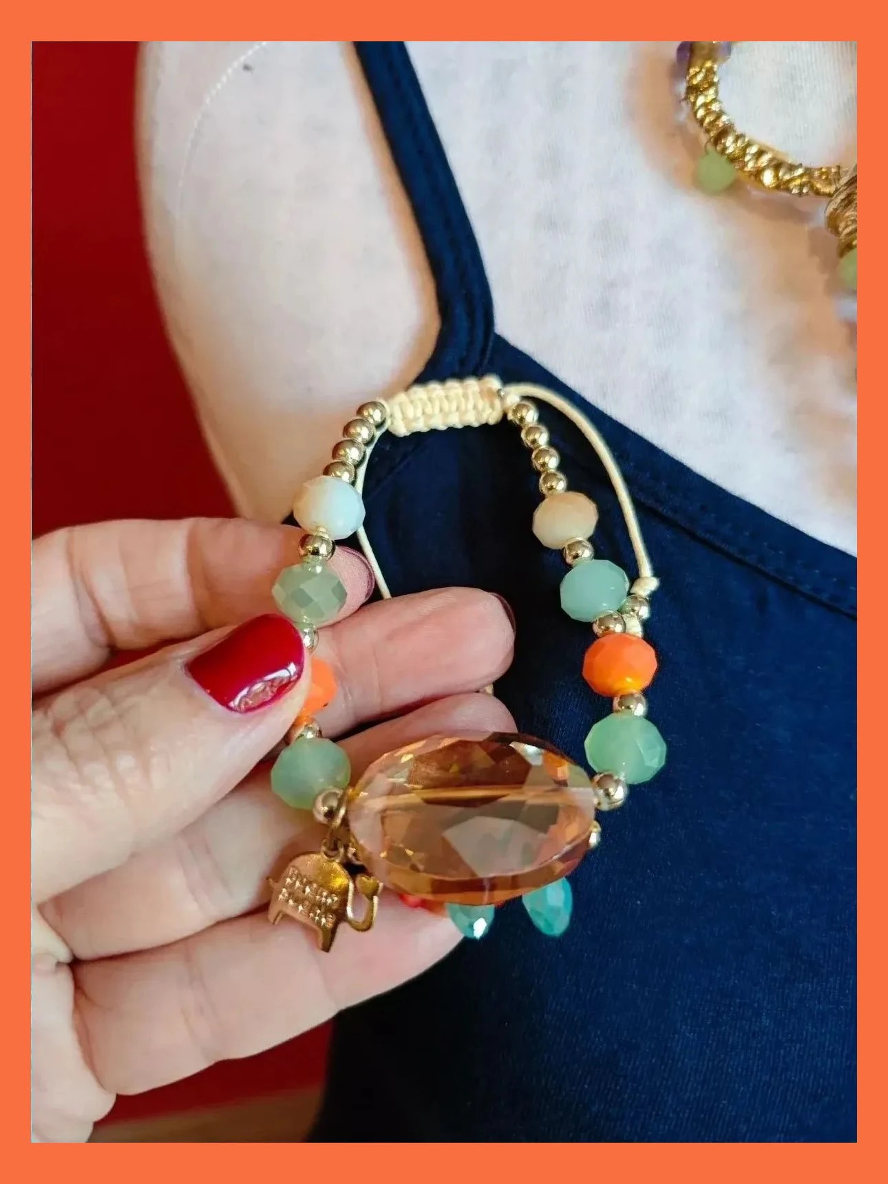 🌺 Precioso conjunto de collar y pulsera con abalorios multicolor – Vintage Dressing 5