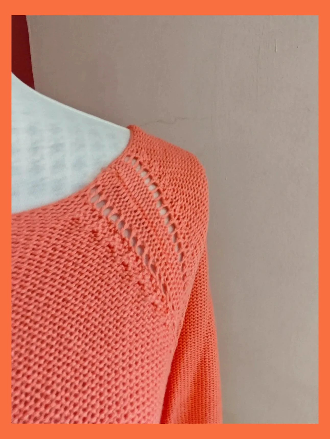 🌺 Camiseta de punto tono coral con bajo redondeado – Easy Wear – taille L / 40 / 12 4