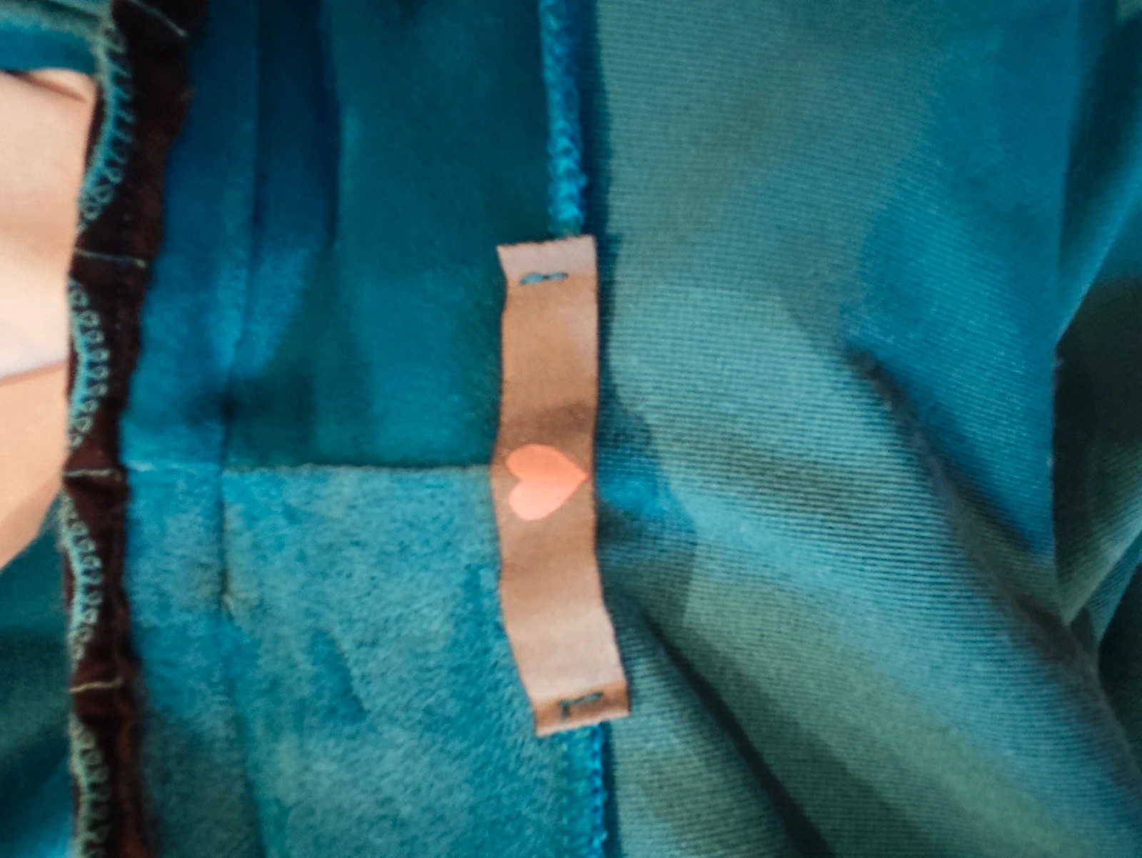 🌺Blazer larga de terciopelo azul turquesa con cinta de pasamanería con flores marrones – Made In Italy – taille XXXL / 46 / 18 5