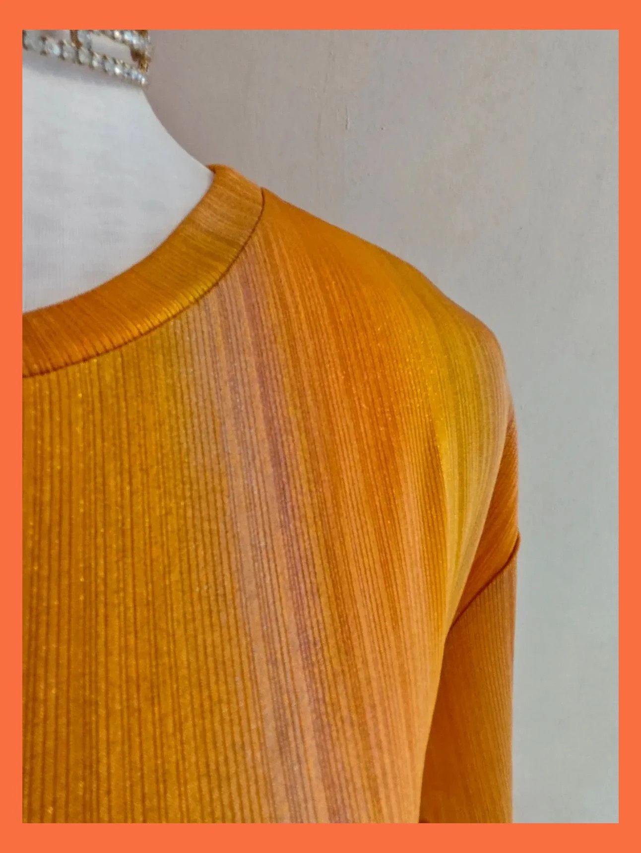 🌺 Camiseta tonos naranjas y amarillo con brillos – MANOSQUE – taille XL / 42 / 14 3