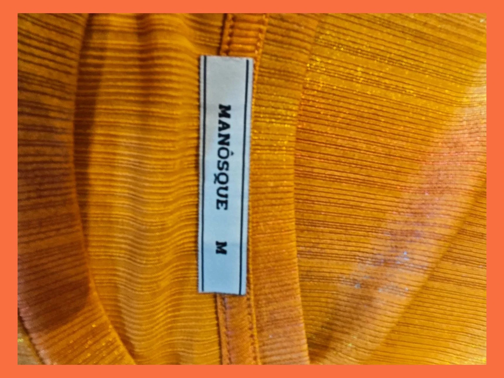 🌺 Camiseta tonos naranjas y amarillo con brillos – MANOSQUE – taille XL / 42 / 14 5