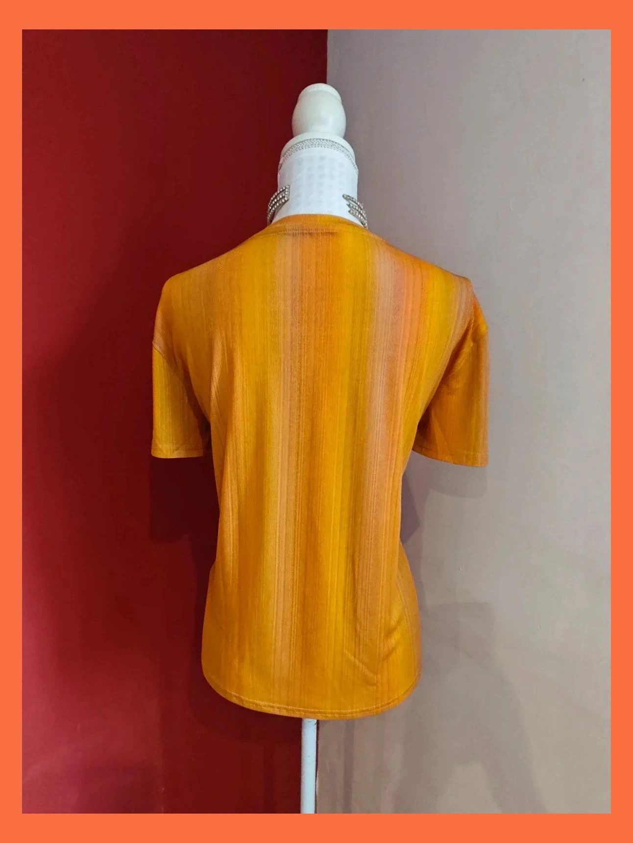 🌺 Camiseta tonos naranjas y amarillo con brillos – MANOSQUE – taille XL / 42 / 14 4