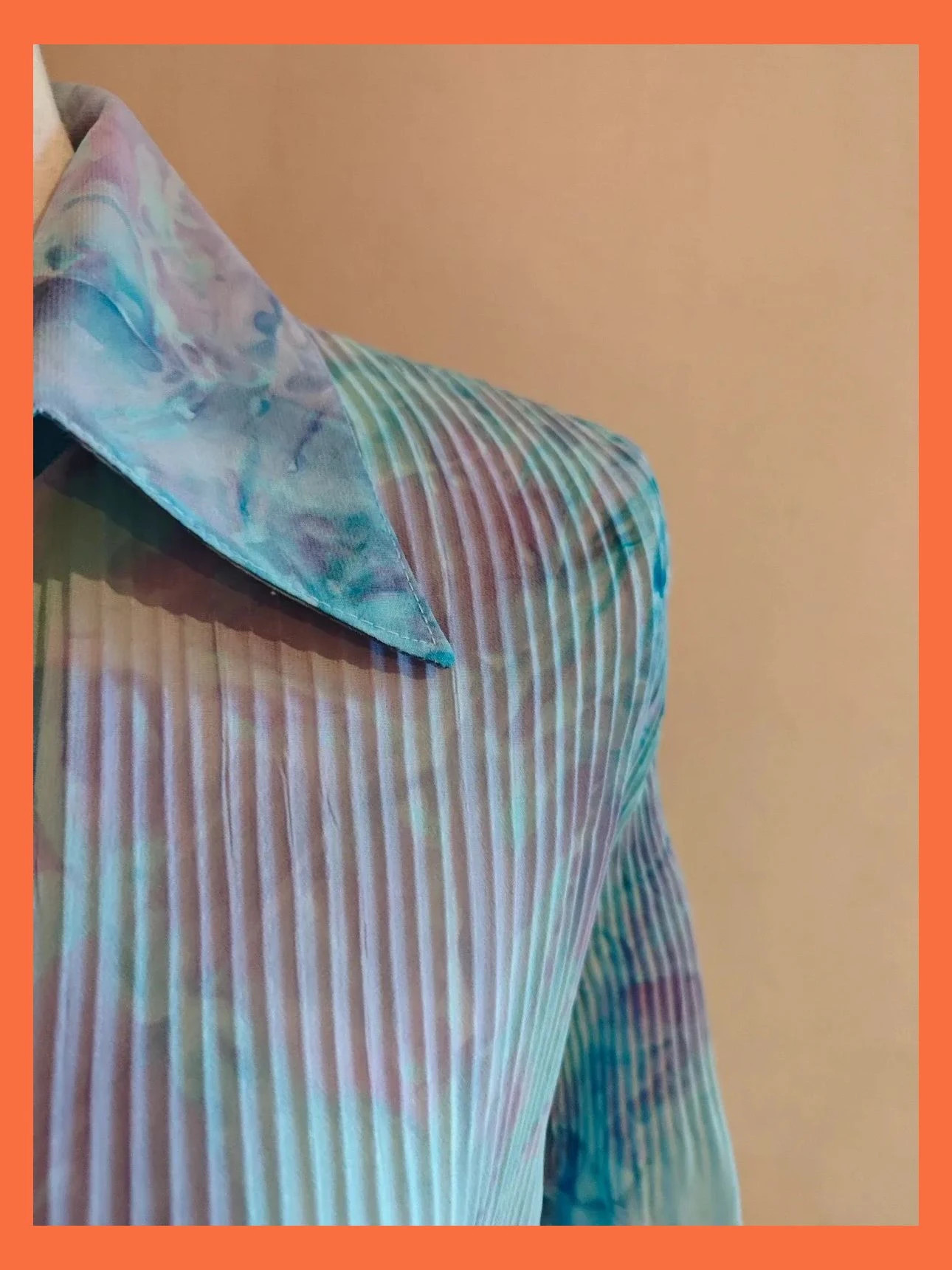 🌺Bonita camisa tela plisadita en tonos azules y lila, talla L – Boutique privée – taille L / 40 / 12 4