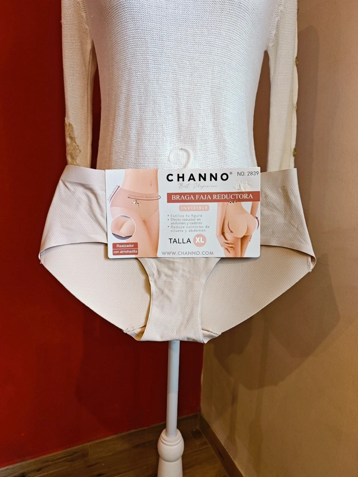🌺Braga faja beige reductora con realce de glúteos – Channo – taille XL / 42 / 14 2