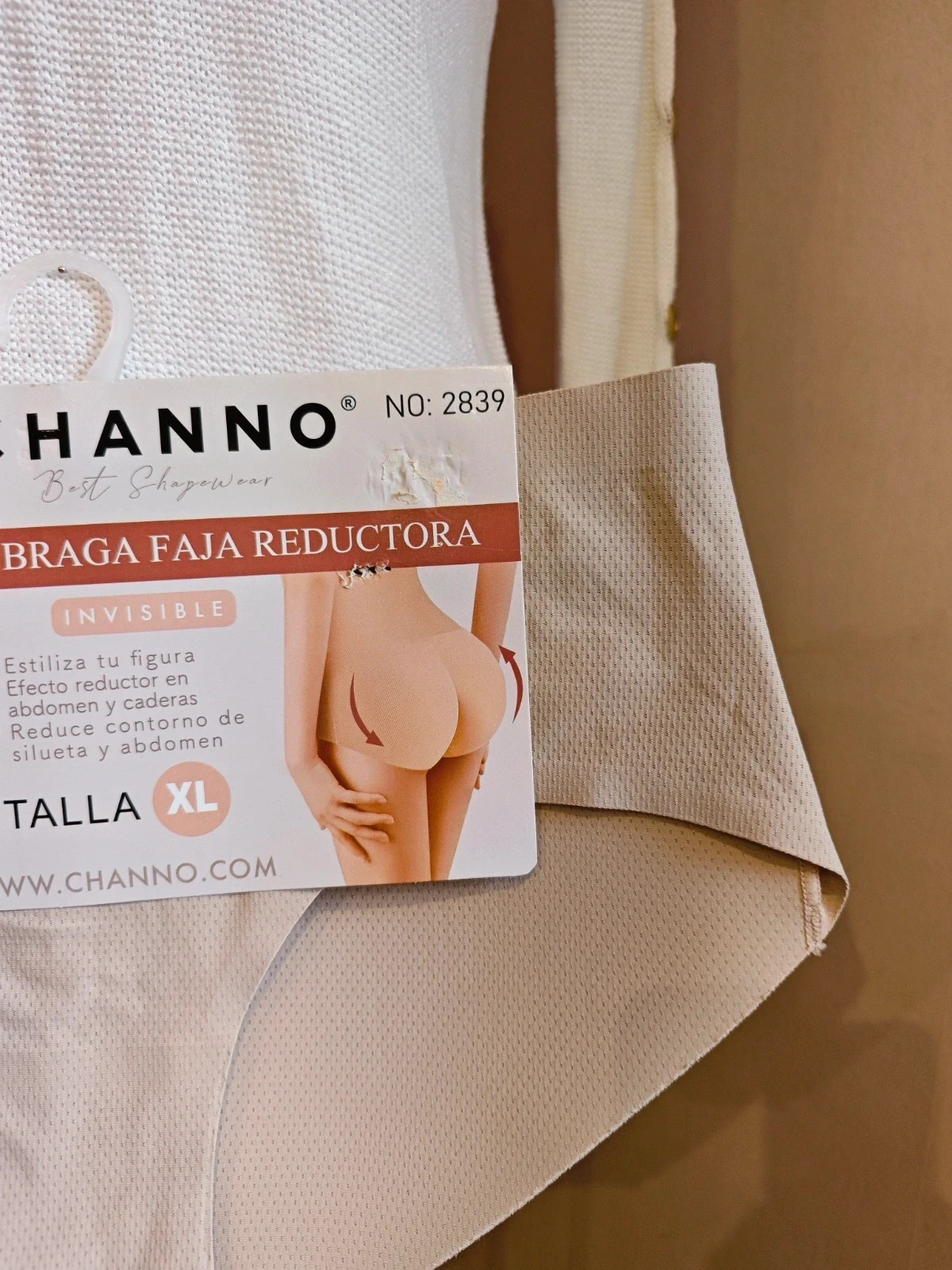 🌺Braga faja beige reductora con realce de glúteos – Channo – taille XL / 42 / 14 4