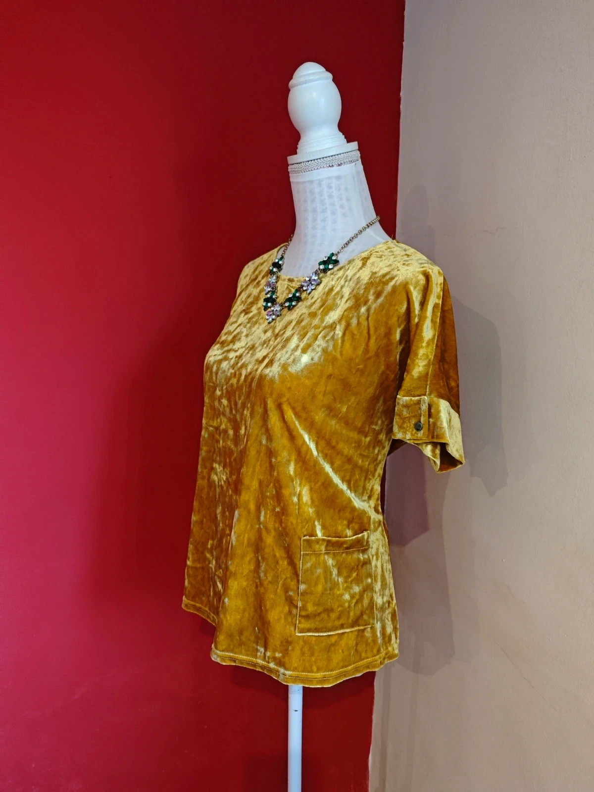 🌺Camiseta de terciopelo dorado – Alfred & Sisters – taille 4XL / 48 / 20 2