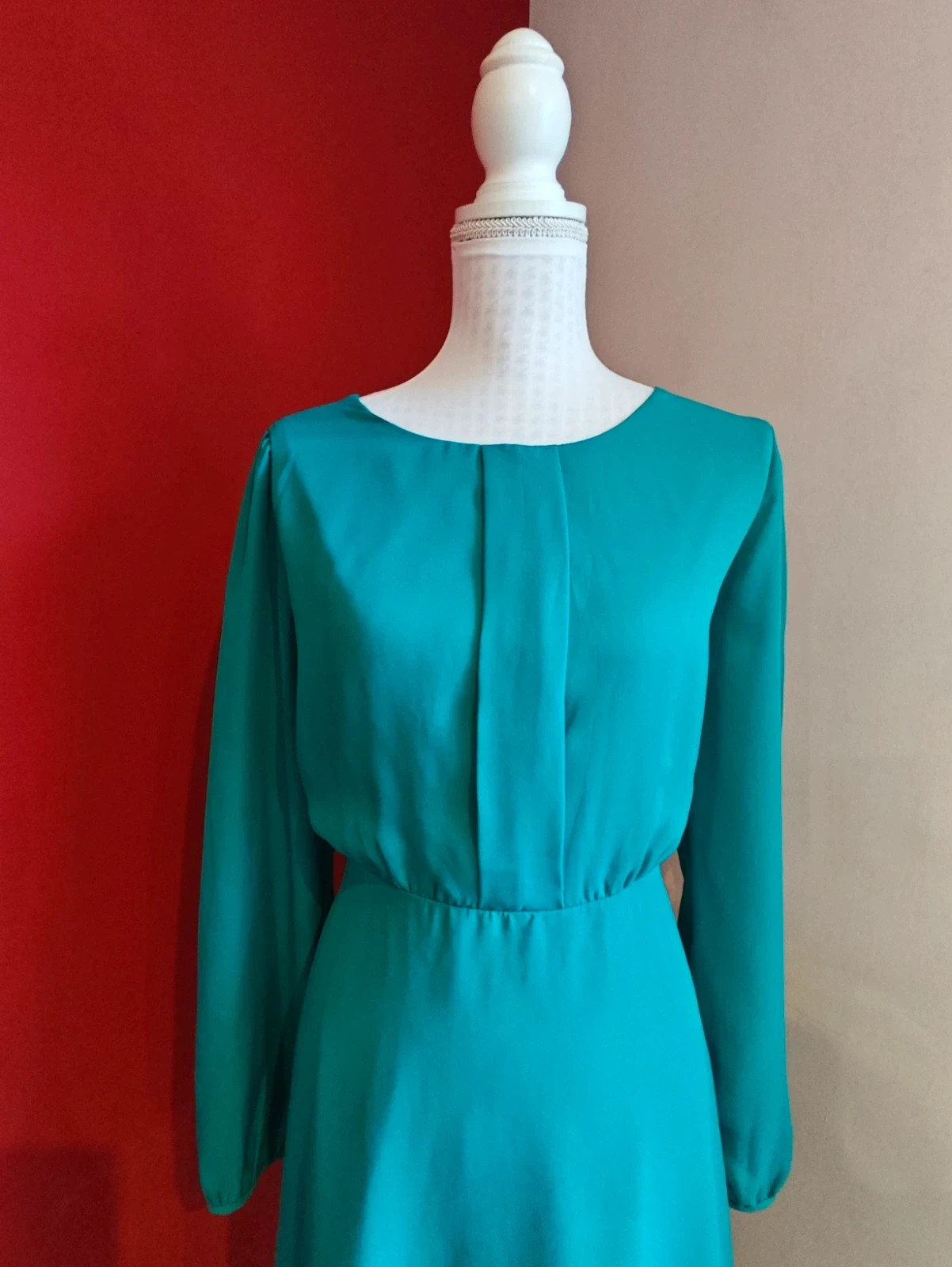 🌺 Precioso vestido de gasa verde aguamarina con doble falda, de Asos – ASOS – taille 5XL / 50 / 22 4