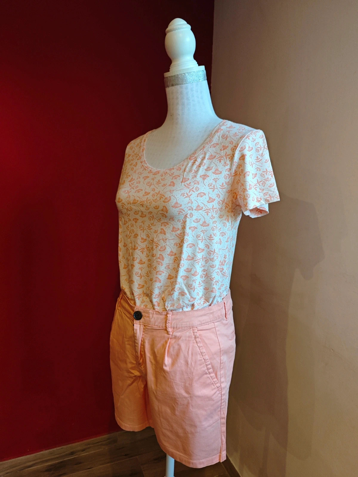 🌺Bonito conjunto de short y camiseta tonos coral, talla M – Unit – taille M / 38 / 10 3