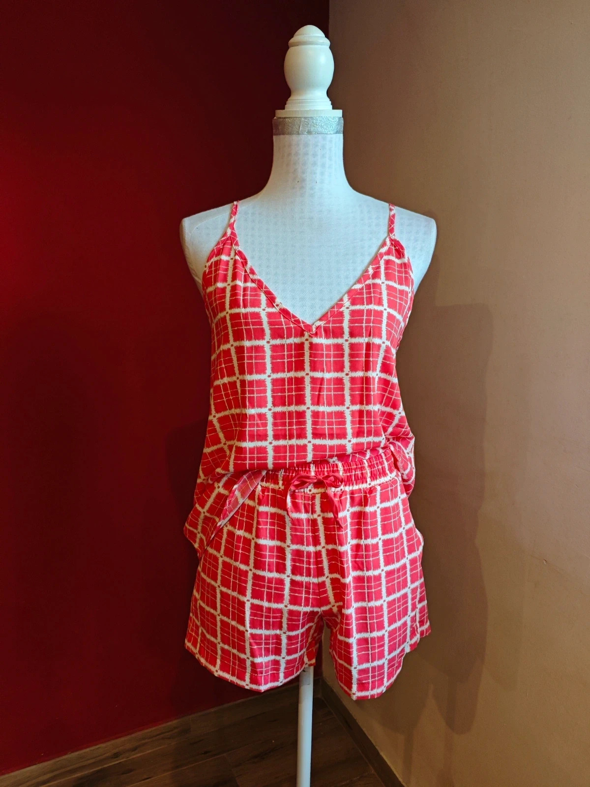 🌺Conjunto super bonito de top y short rojo y blanco, talla M – Alfred & Sisters – taille M / 38 / 10 3