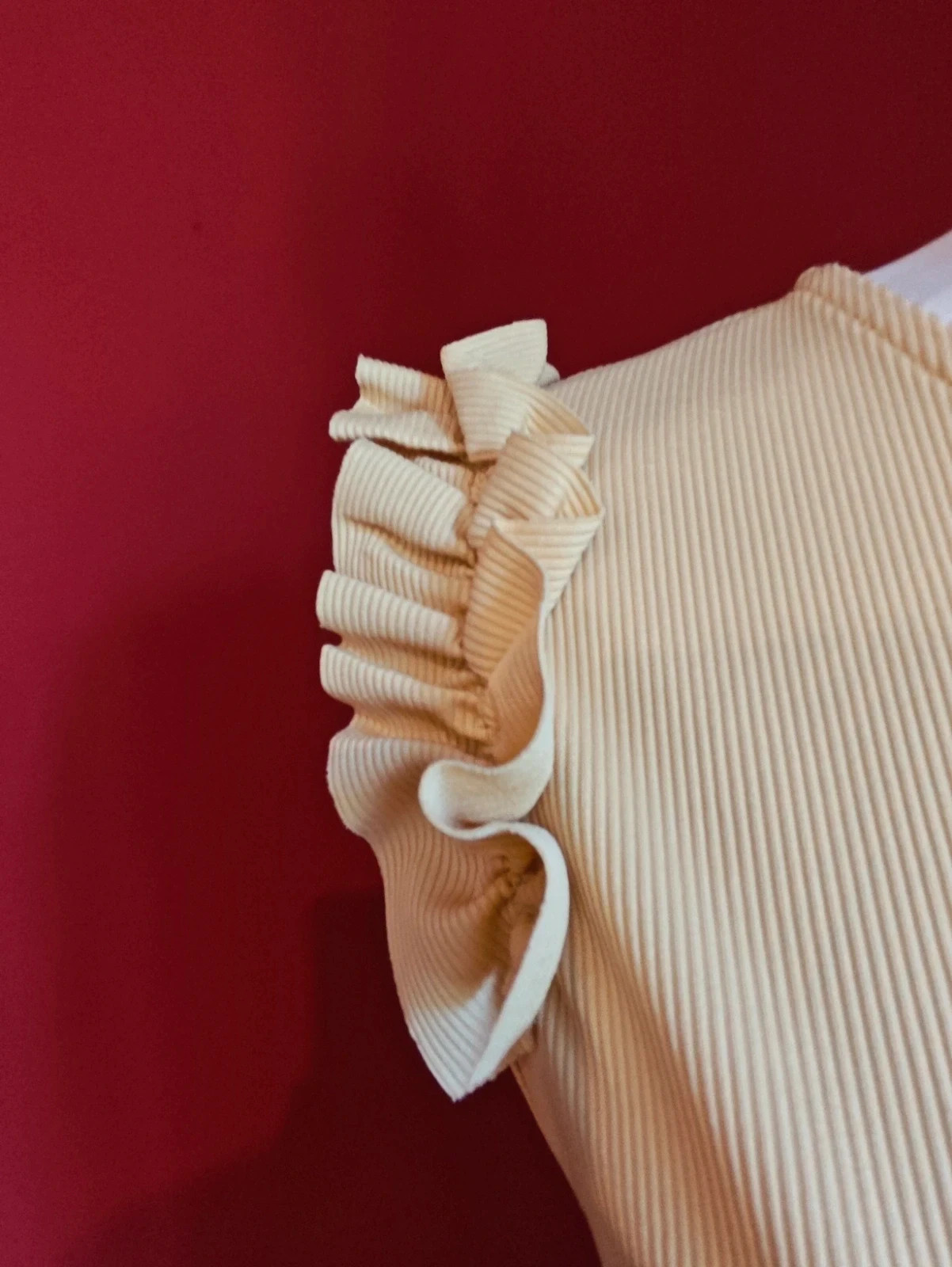 🌺 Chulisimo cconjunto de top y pantalón de punto fino amarillo suave – Elisa – taille XL / 42 / 14 5