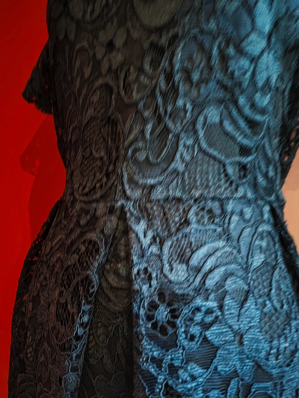 🌺Elegante vestido de blonda azul marino con vuelo en la falda – MARIELLA ROSATI – taille XXL / 44 / 16 4