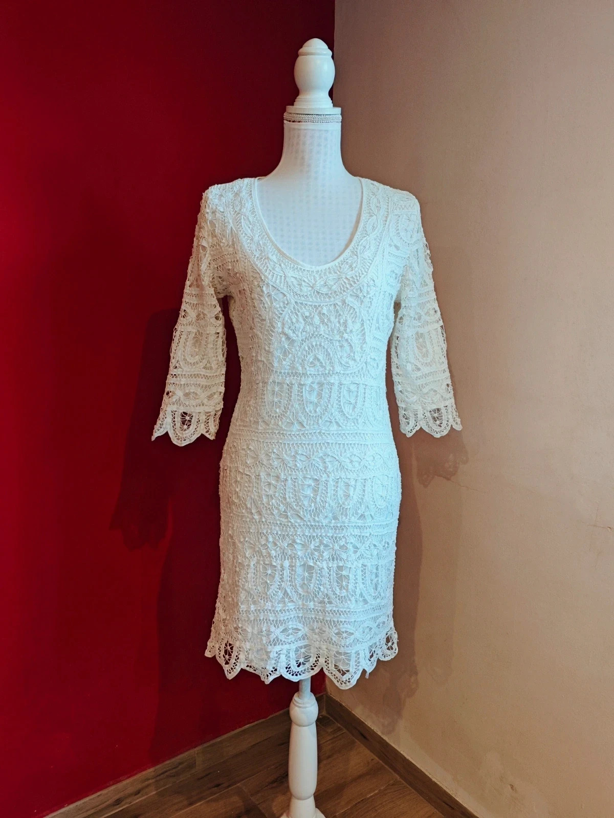 🌺 Precioso vestido de crochet blanco