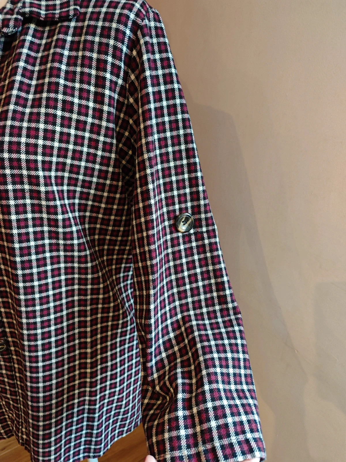 🌺Sobrecamisa de cuadros negros, granate y blanco – taille XXL / 44 / 16 4