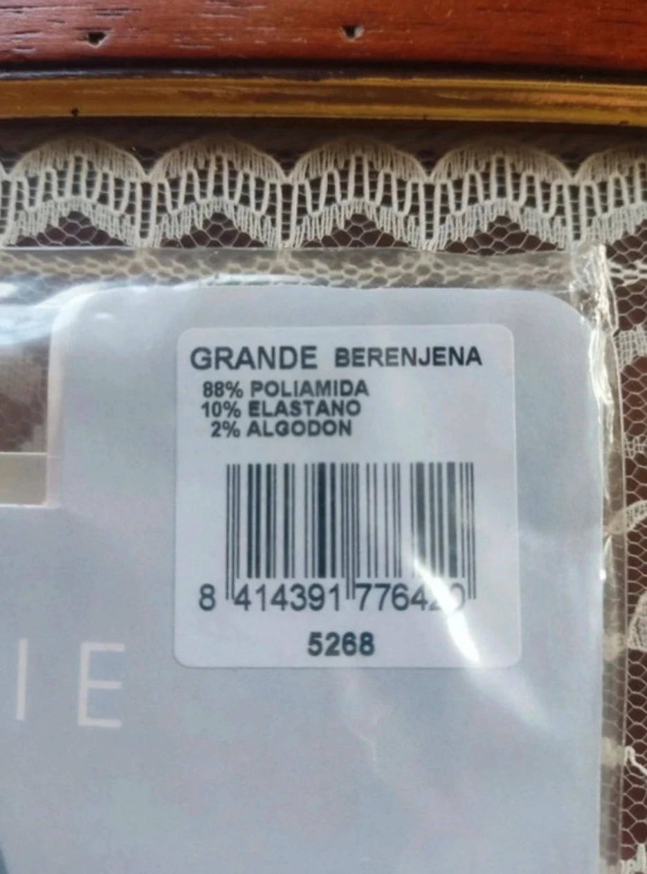 🌺Pantys de fantasía tono berenjena con rombos – Chérie – taille L / 40 / 12 5