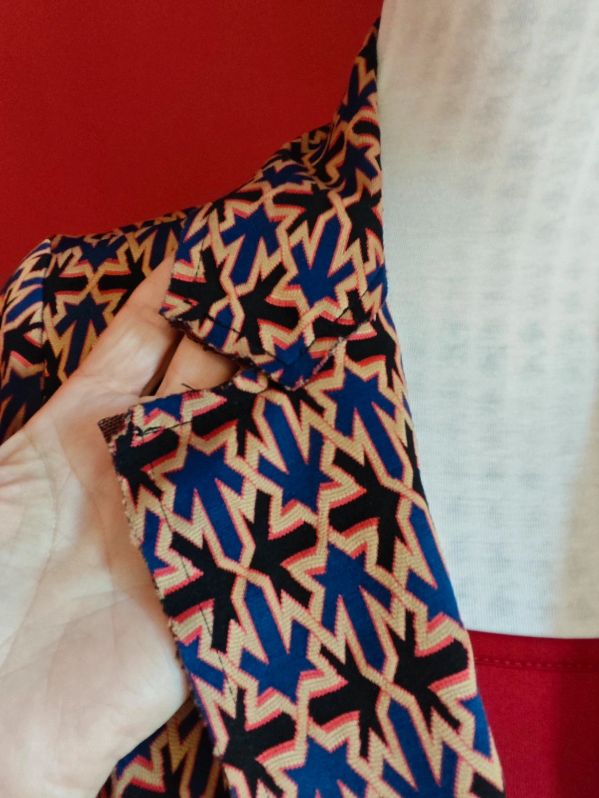 🌺Blazer de entretiempo con estampado geométrico varios tonos – Basil – taille L / 40 / 12 3