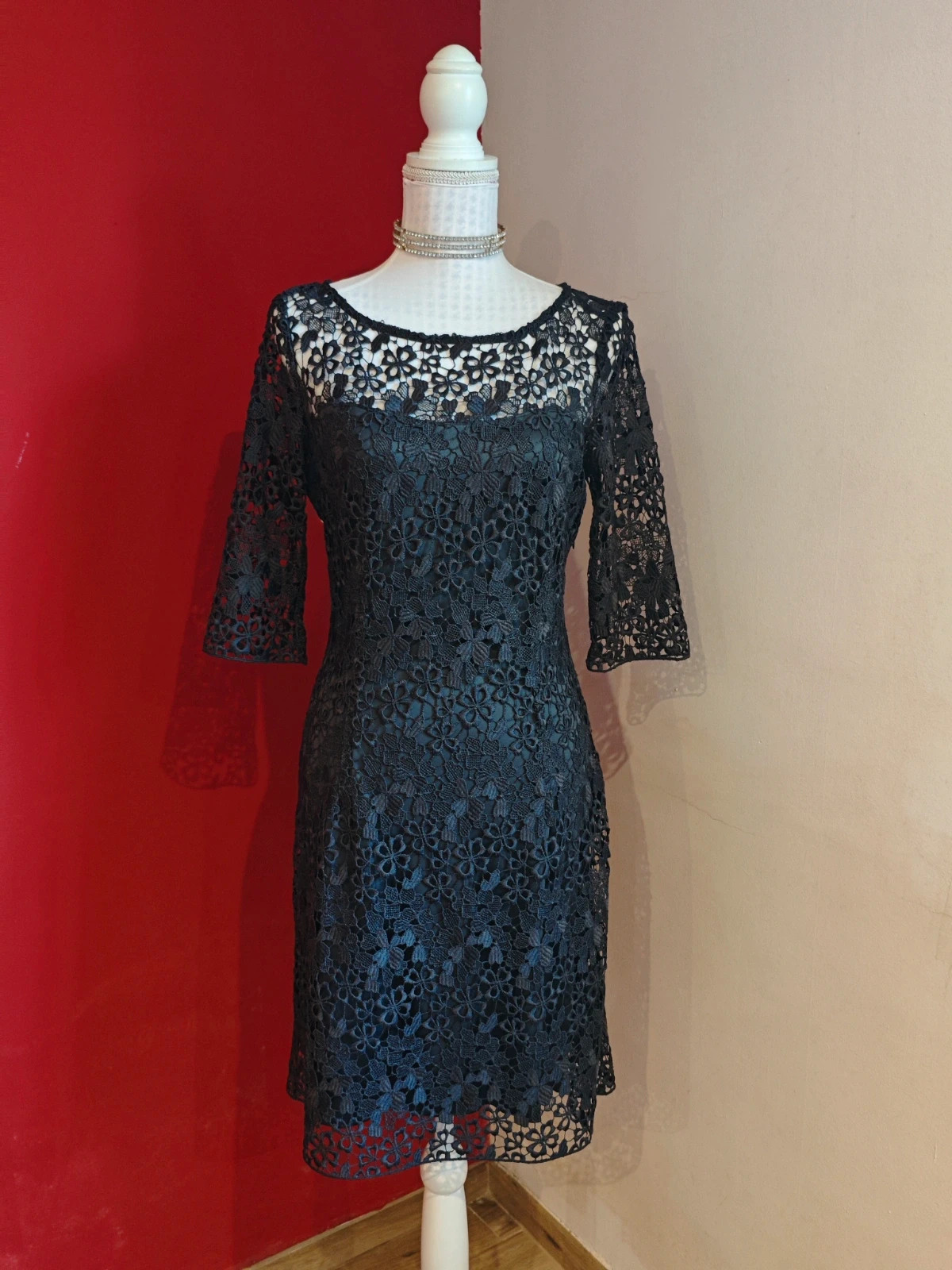 🌺 Elegantisimo vestido de crochet gris ideal eventos, de Steps everyday chic – Steps Everyday Chic – taille L / 40 / 12