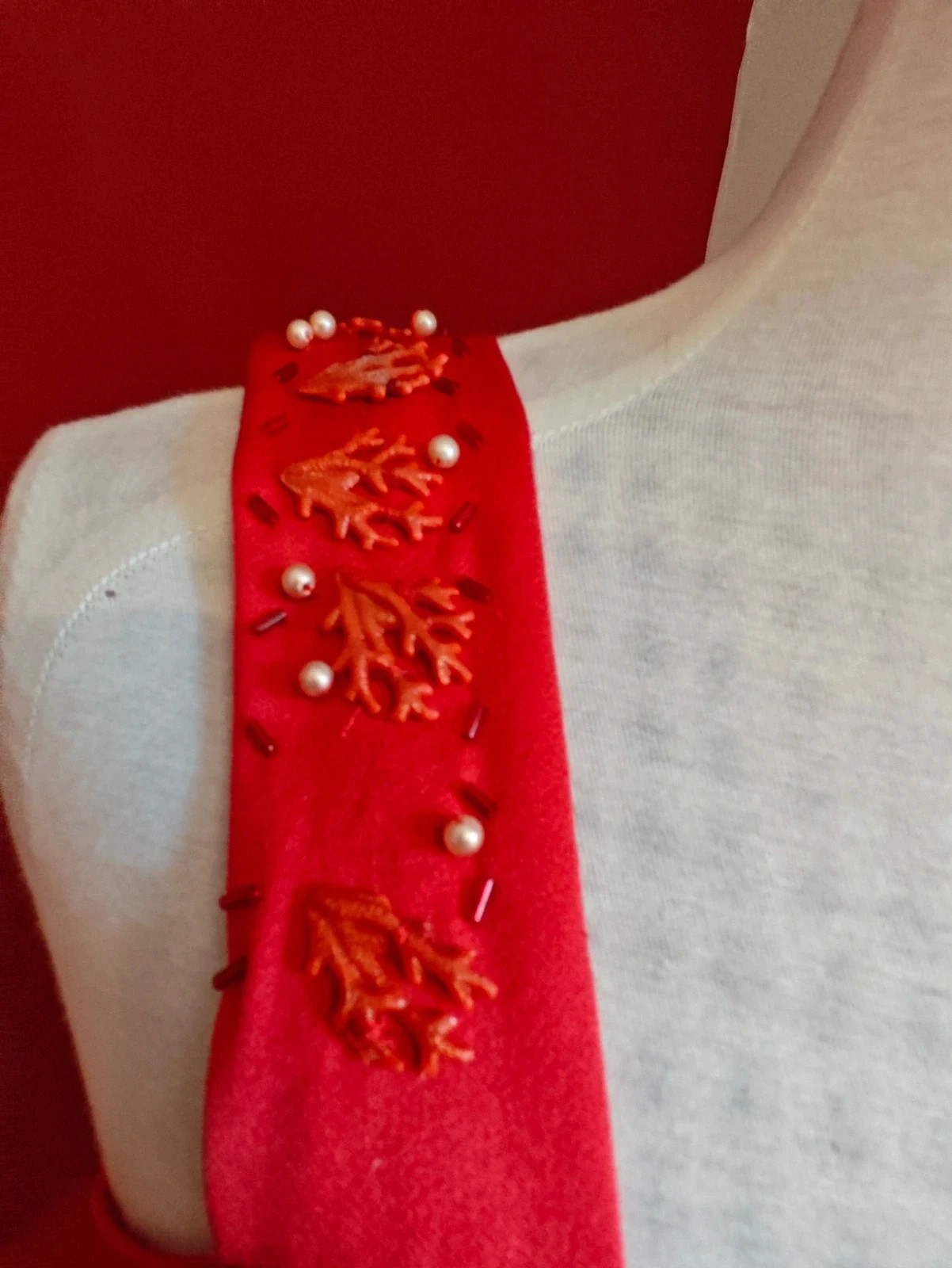 🌺 Impresionante vestido largo para eventos, color rojo con aplicaciones en los tirantes – Y etc... – taille S / 36 / 8 5