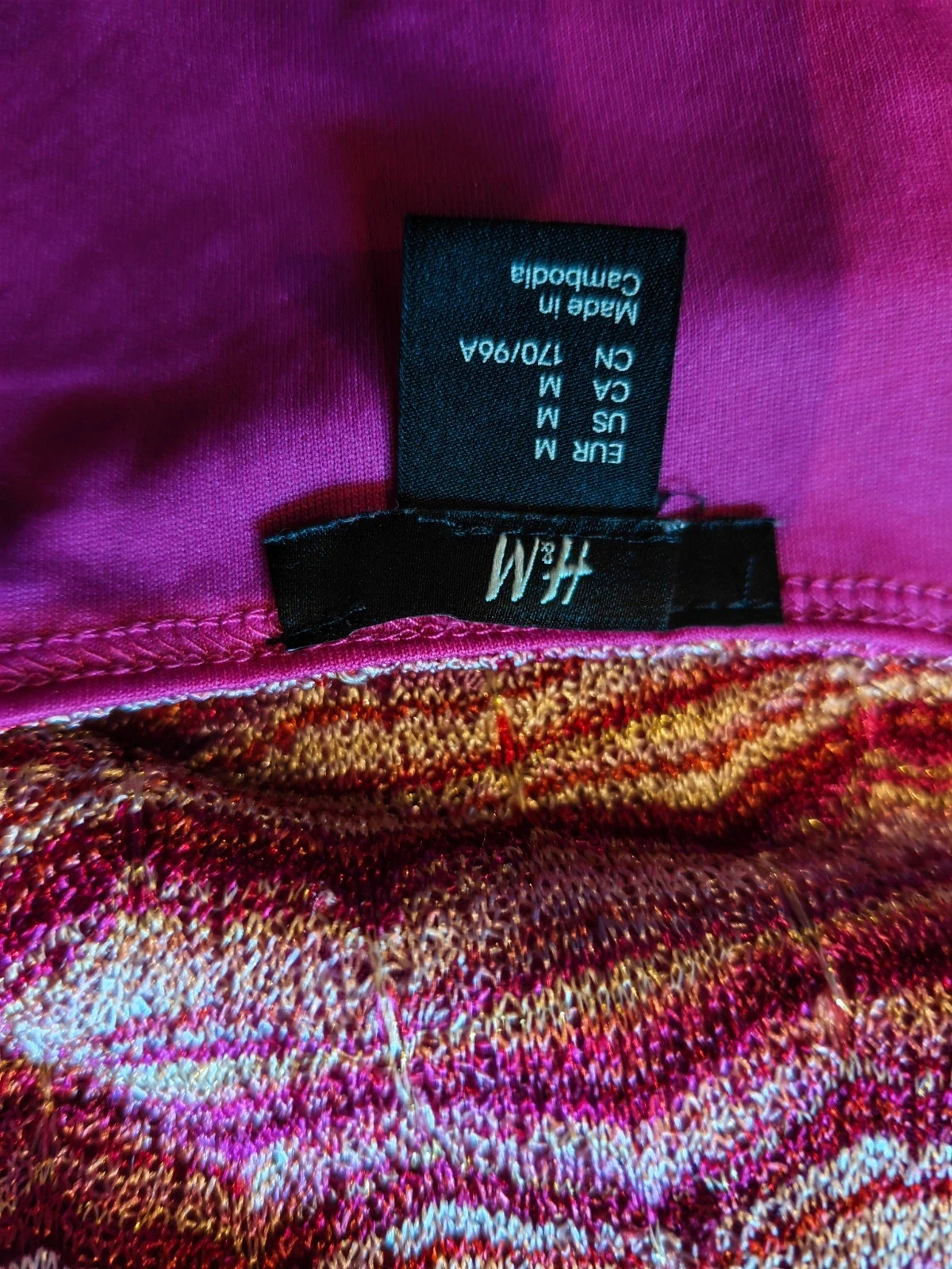 🌺 Bonito vestido tonos rosas e hilos dorados con tirantes anchos, talla M – H&M – taille M / 38 / 10 5