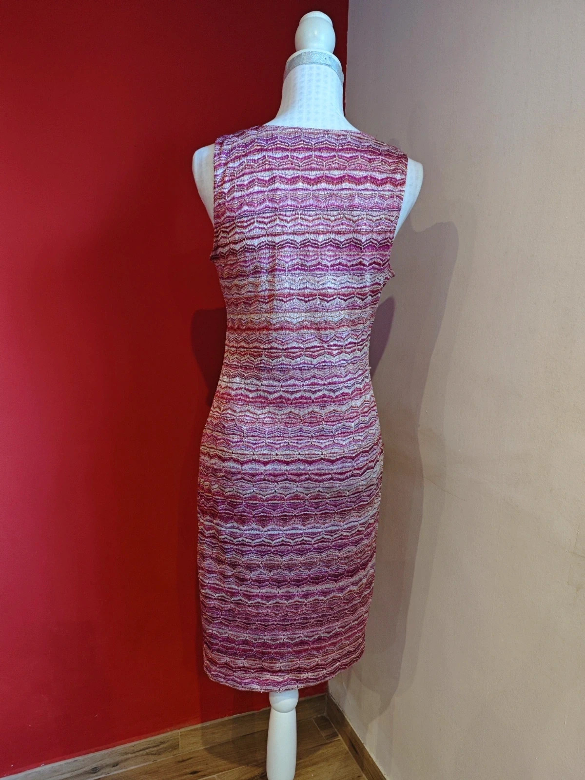 🌺 Bonito vestido tonos rosas e hilos dorados con tirantes anchos, talla M – H&M – taille M / 38 / 10 4