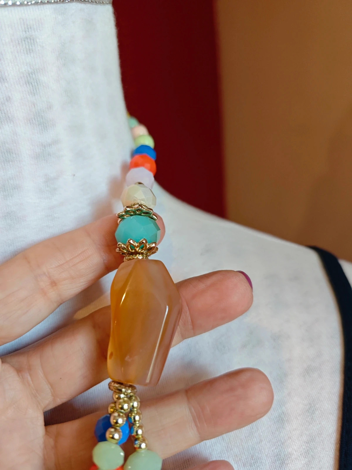 🌺 Original conjunto de collar y pulsera con abalorios multicolor – Vintage Dressing 4