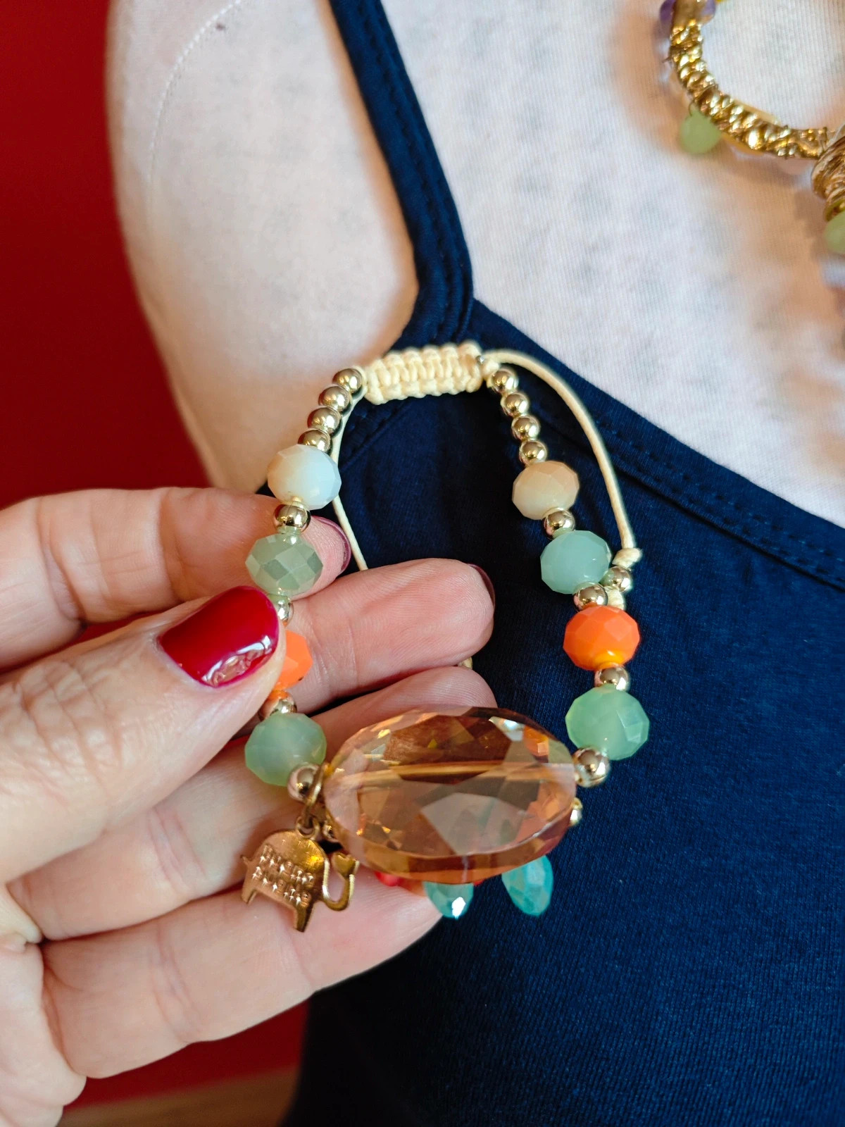 🌺 Original conjunto de collar y pulsera con abalorios multicolor – Vintage Dressing 5