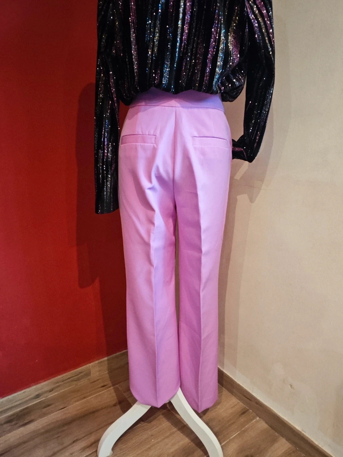 🌺 Elegante pantalón rosa chicle de perneras anchas – Sfera Basic – taille M / 38 / 10 5