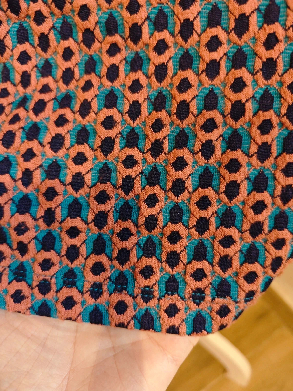 🌺Vestido de punto estampado tonos rosa, turquesa y azul marino – Yessica – taille M / 38 / 10 4